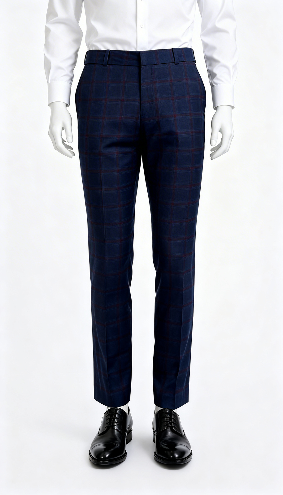 Men’s Navy Checked Trouser - Image 4
