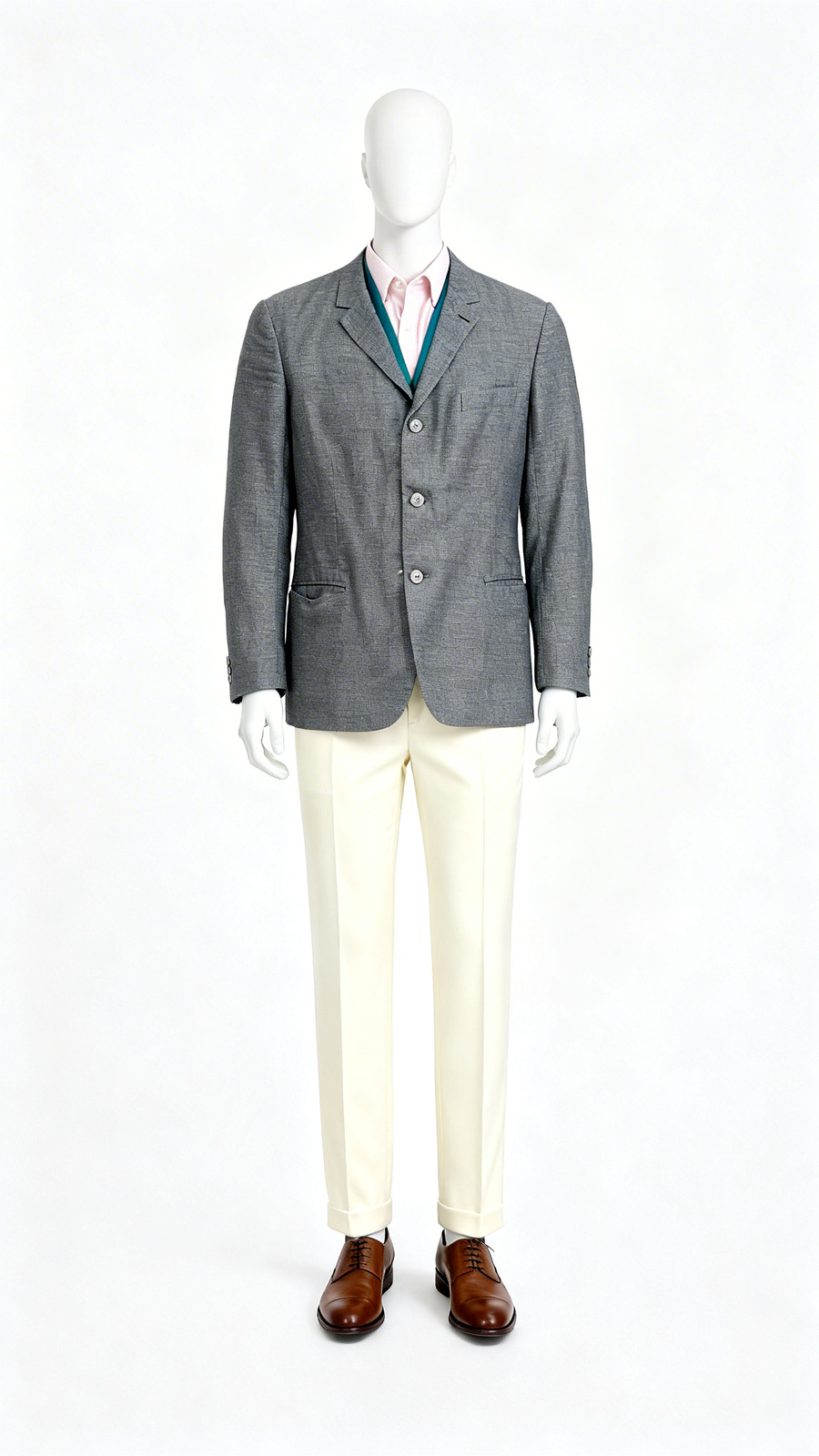Men Textured Grey Blazer