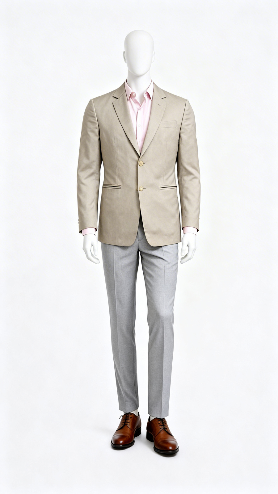 Men Beige Classic Formal Blazer