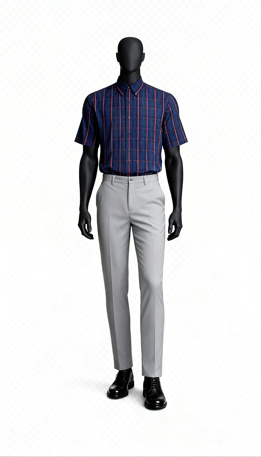 Navy-Red Check Shirt