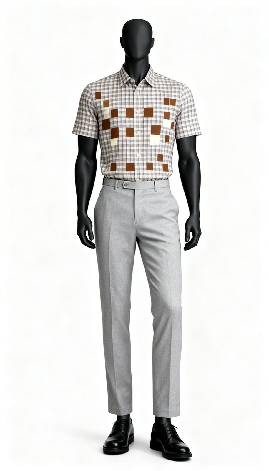 Brown Casual Checked Men Shirt