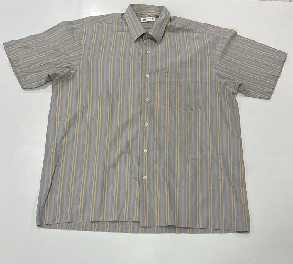 Grey Yellow Stripe Men Shirt - Image 4