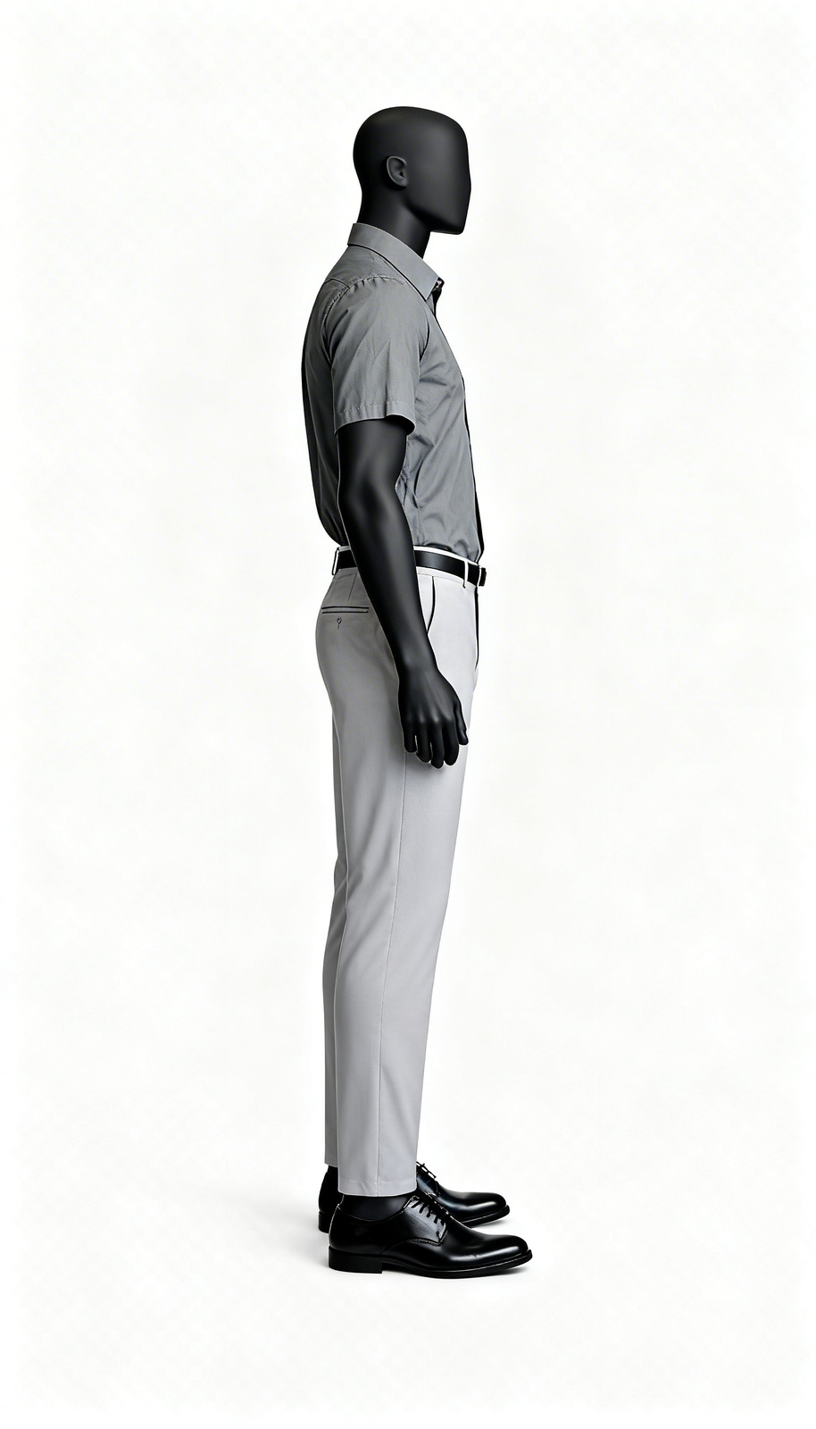 Grey Solid Half Sleeve Shirt - Image 3