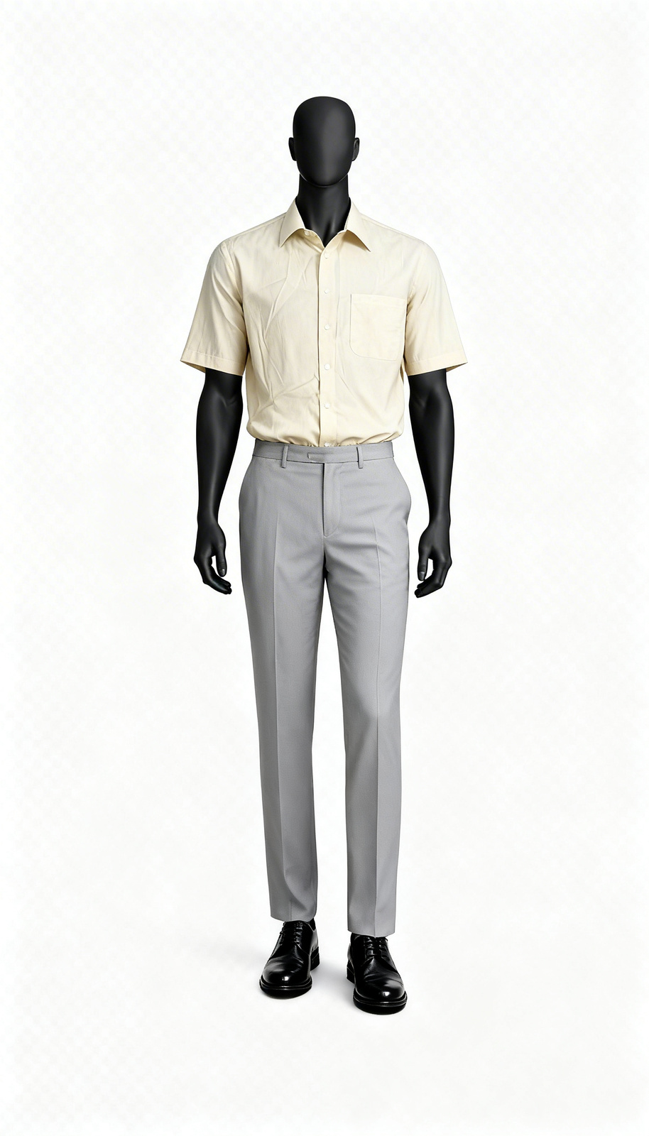 Light Yellow Solid Half Shirt