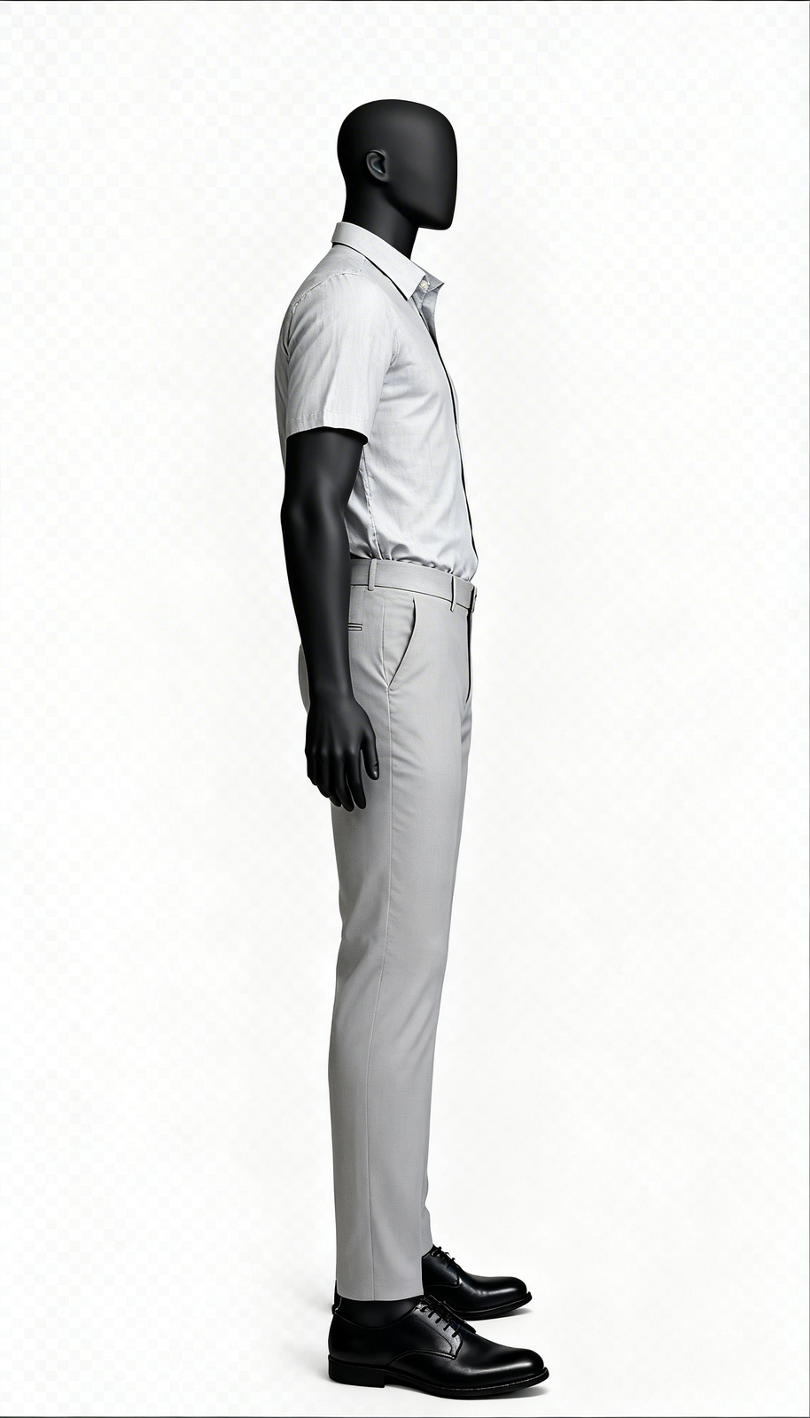 Light Grey Solid Half Shirt - Image 3