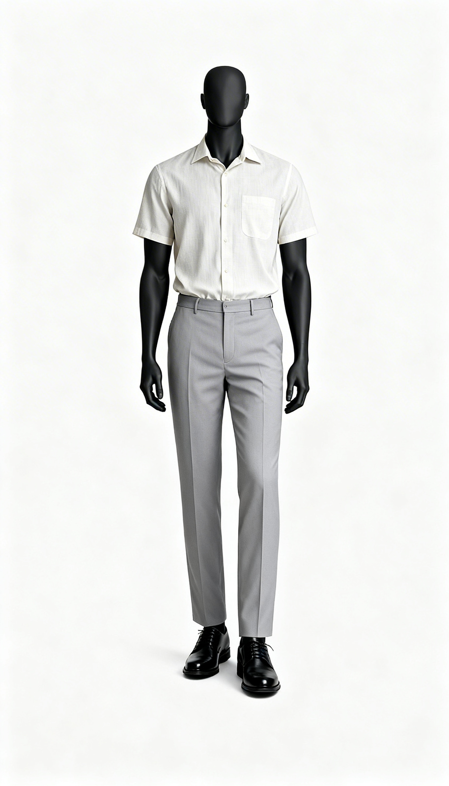 Off White Textured Half Shirt