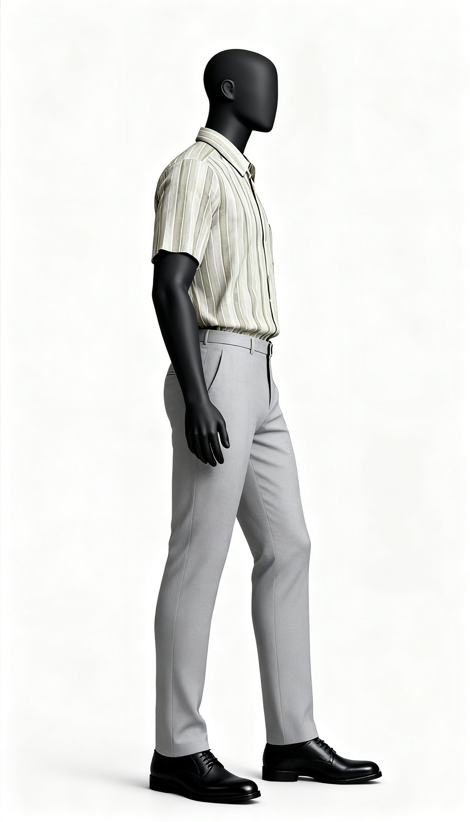 Olive Striped Half Sleeve Shirt - Image 3