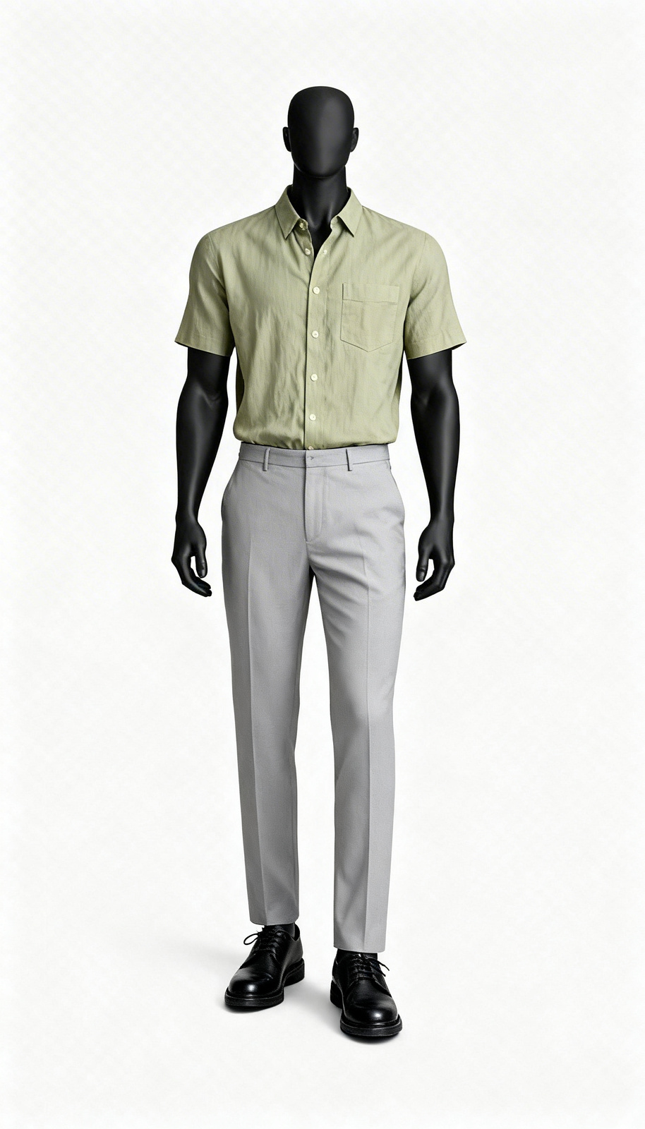 Olive Green Solid Half Shirt