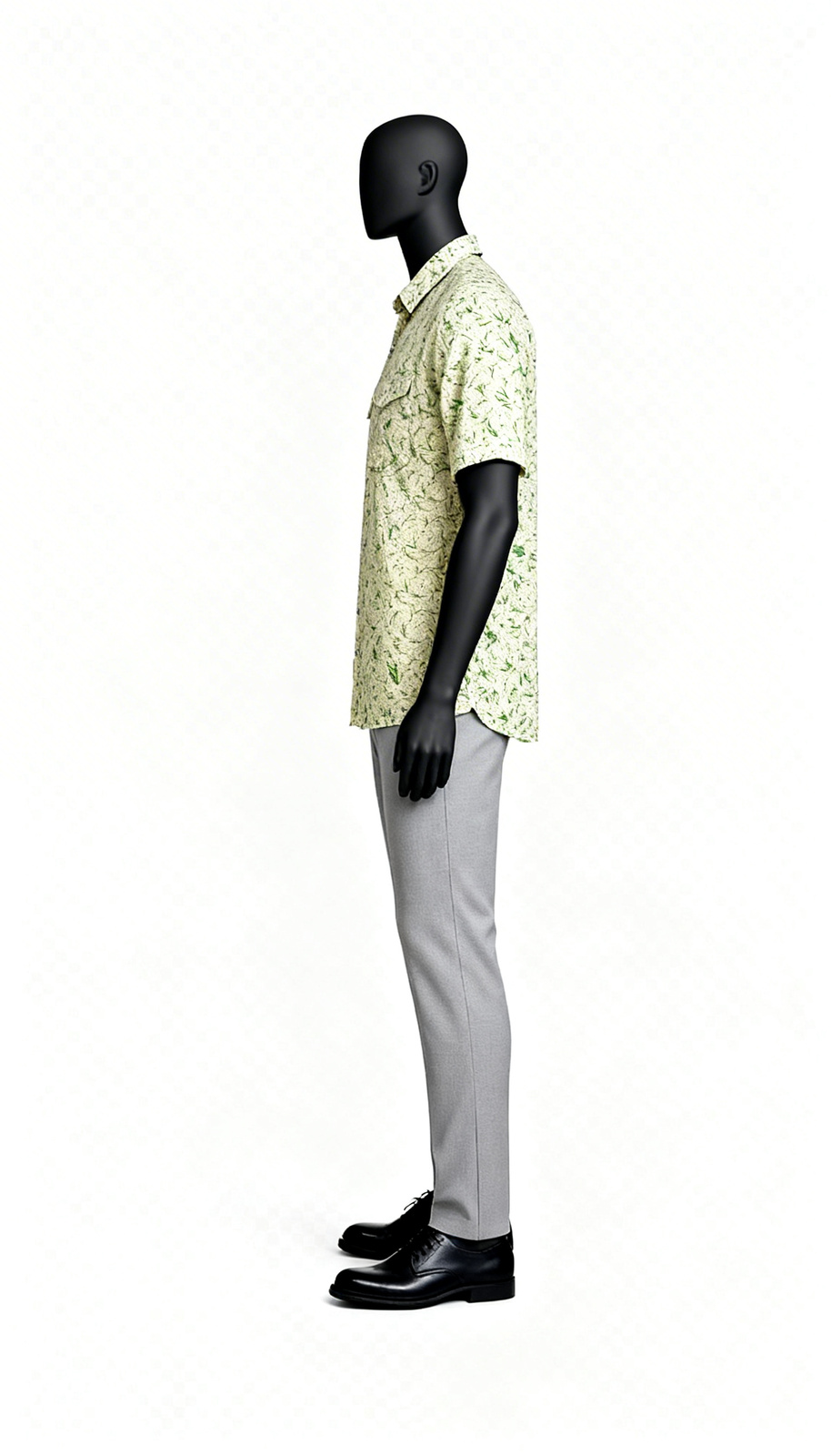 Cream Printed Casual Half Shirt - Image 3