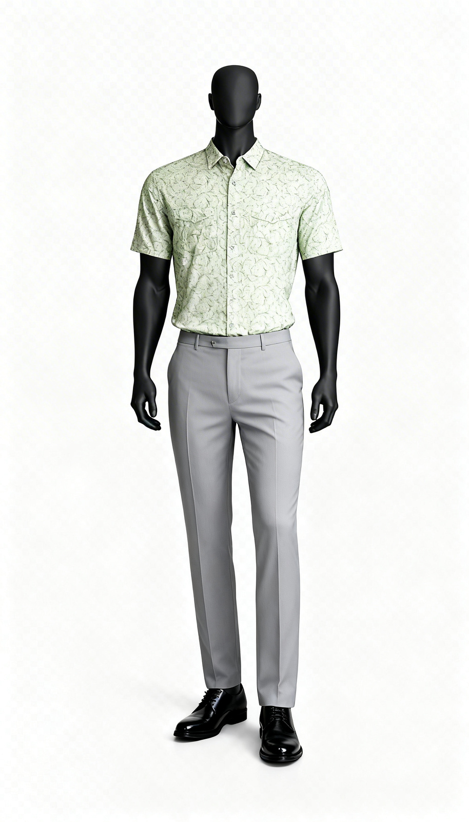 Cream Printed Casual Half Shirt