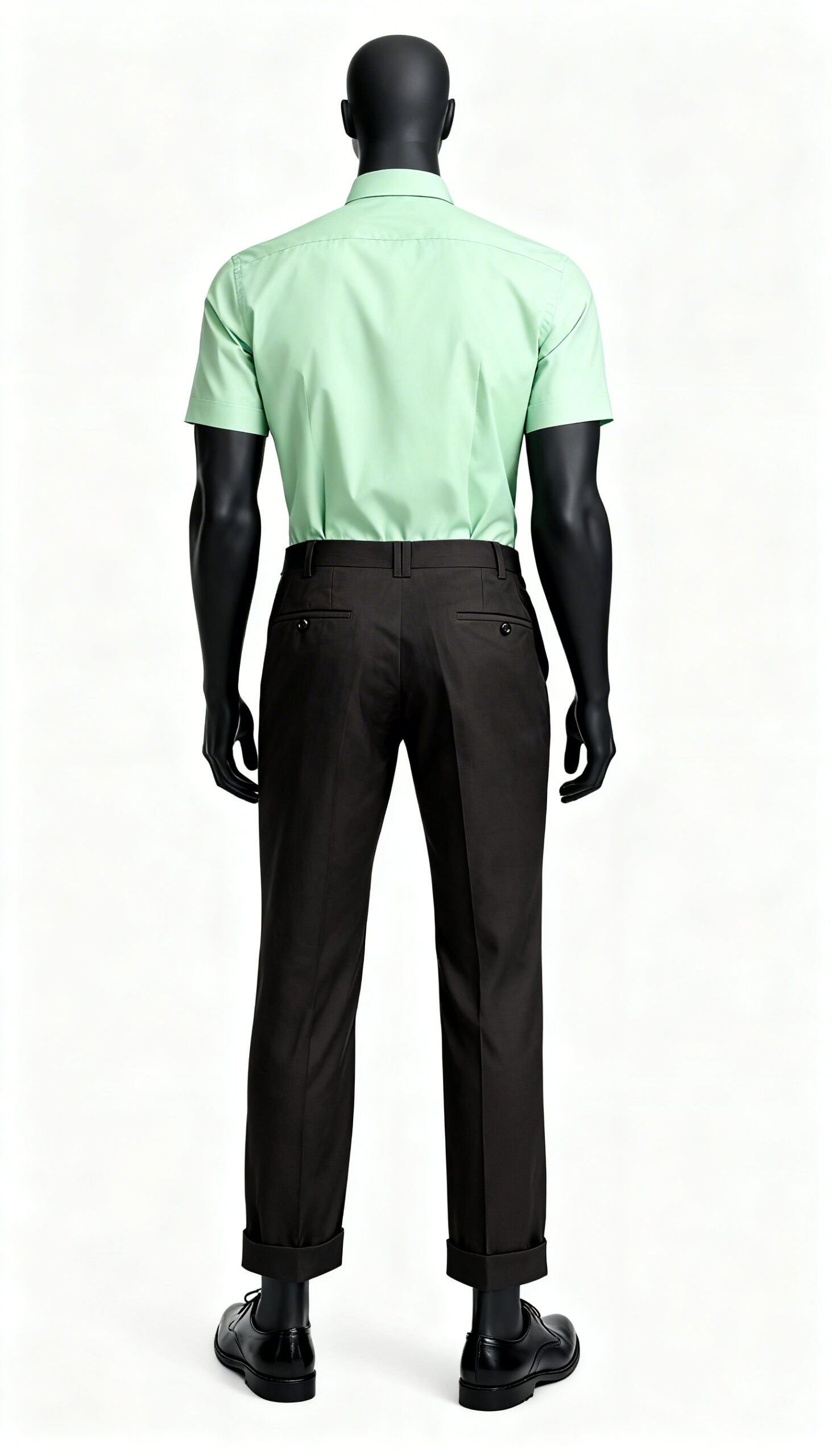 Dark Brown Solid Regular Fit Formal Trouser - Image 2