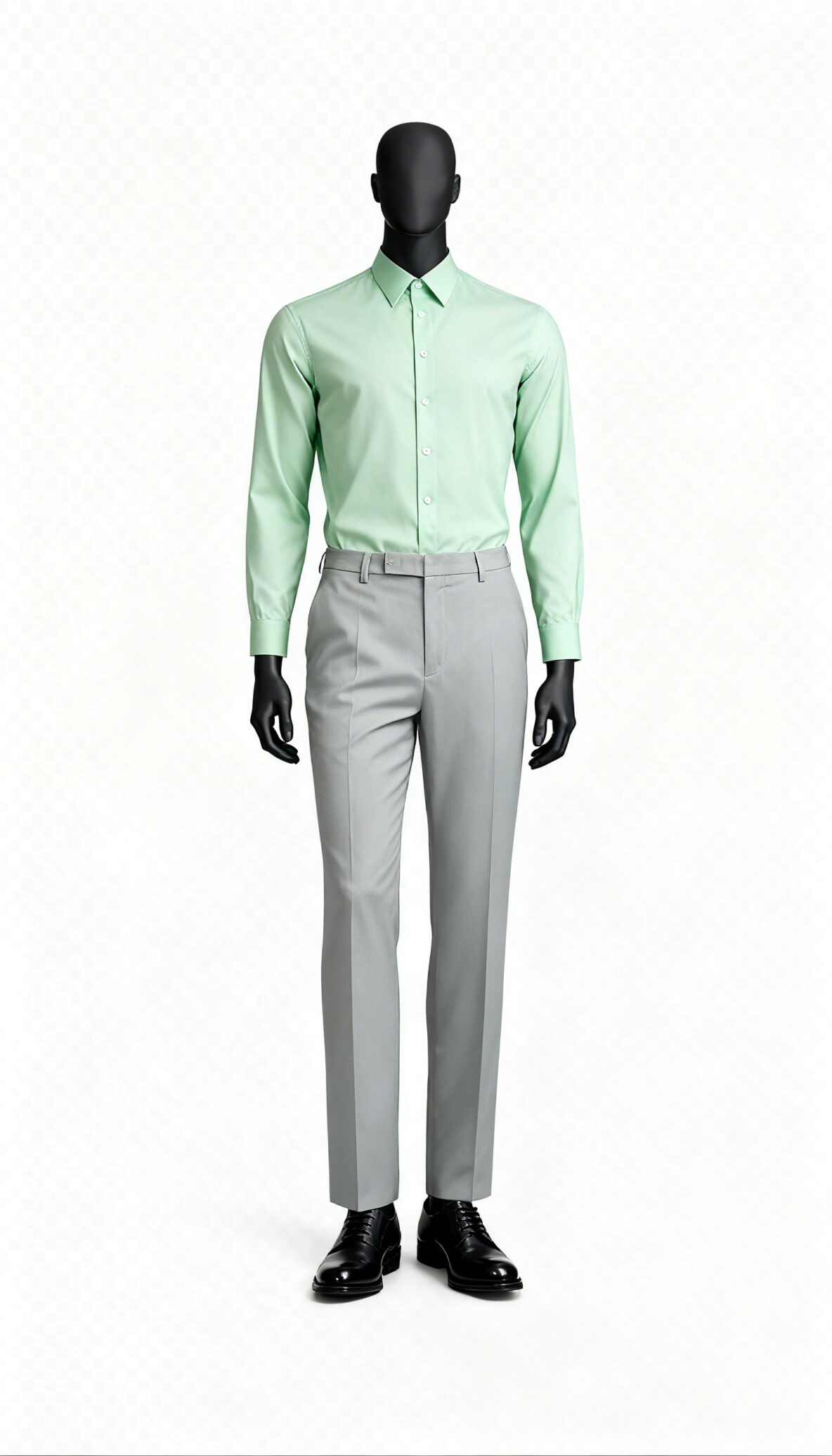 Men’s Light Grey Solid Regular Fit Formal Trouser