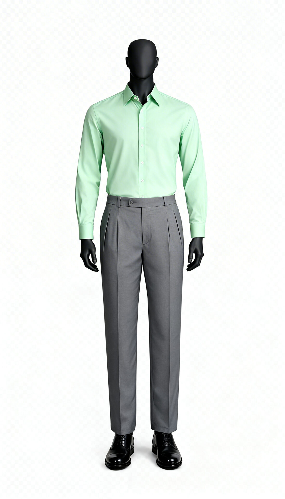 Men’s Light Grey Solid Regular Fit Formal Trouser