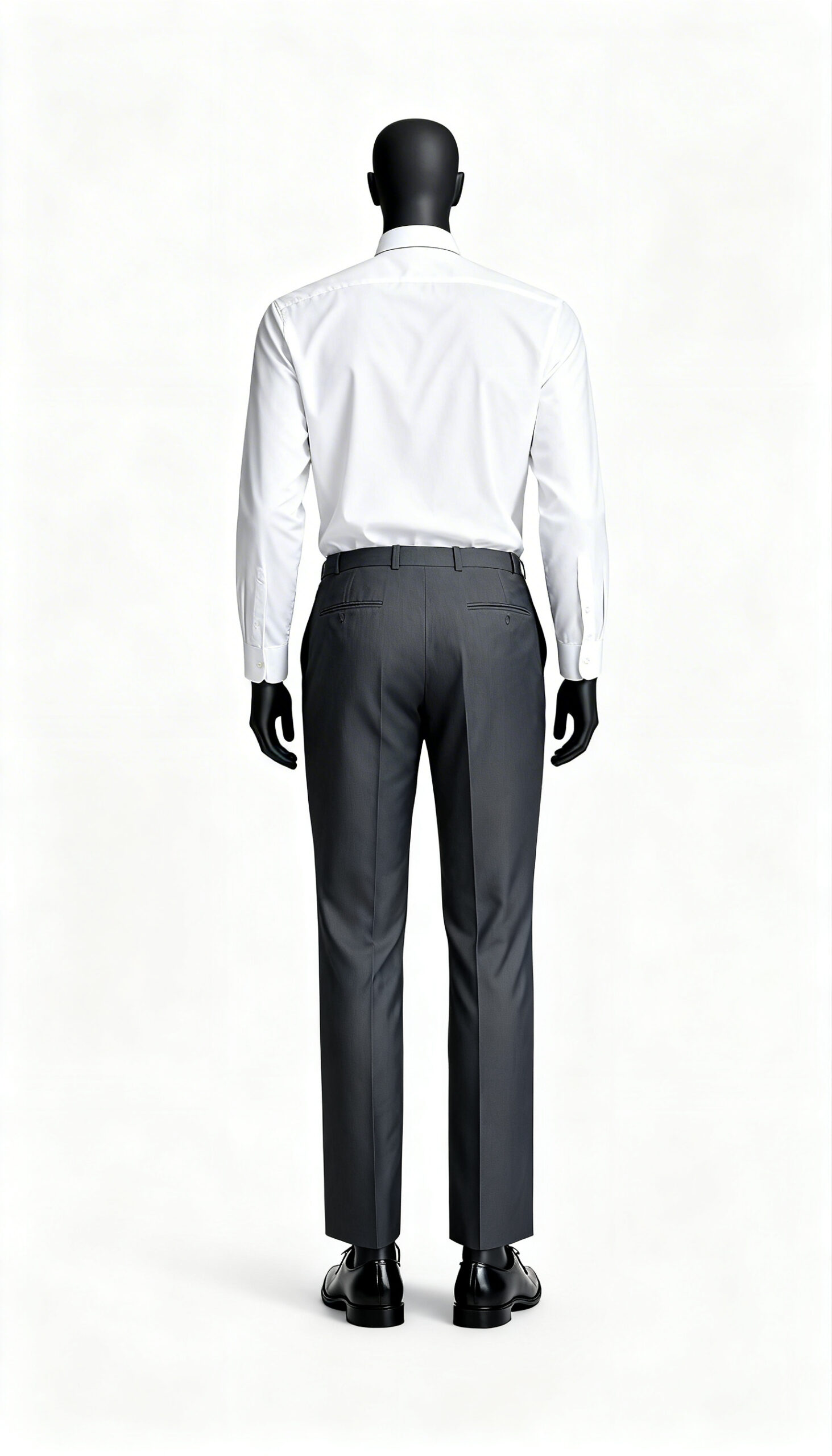 Men’s Grey Solid Regular Fit Formal Trouser - Image 2