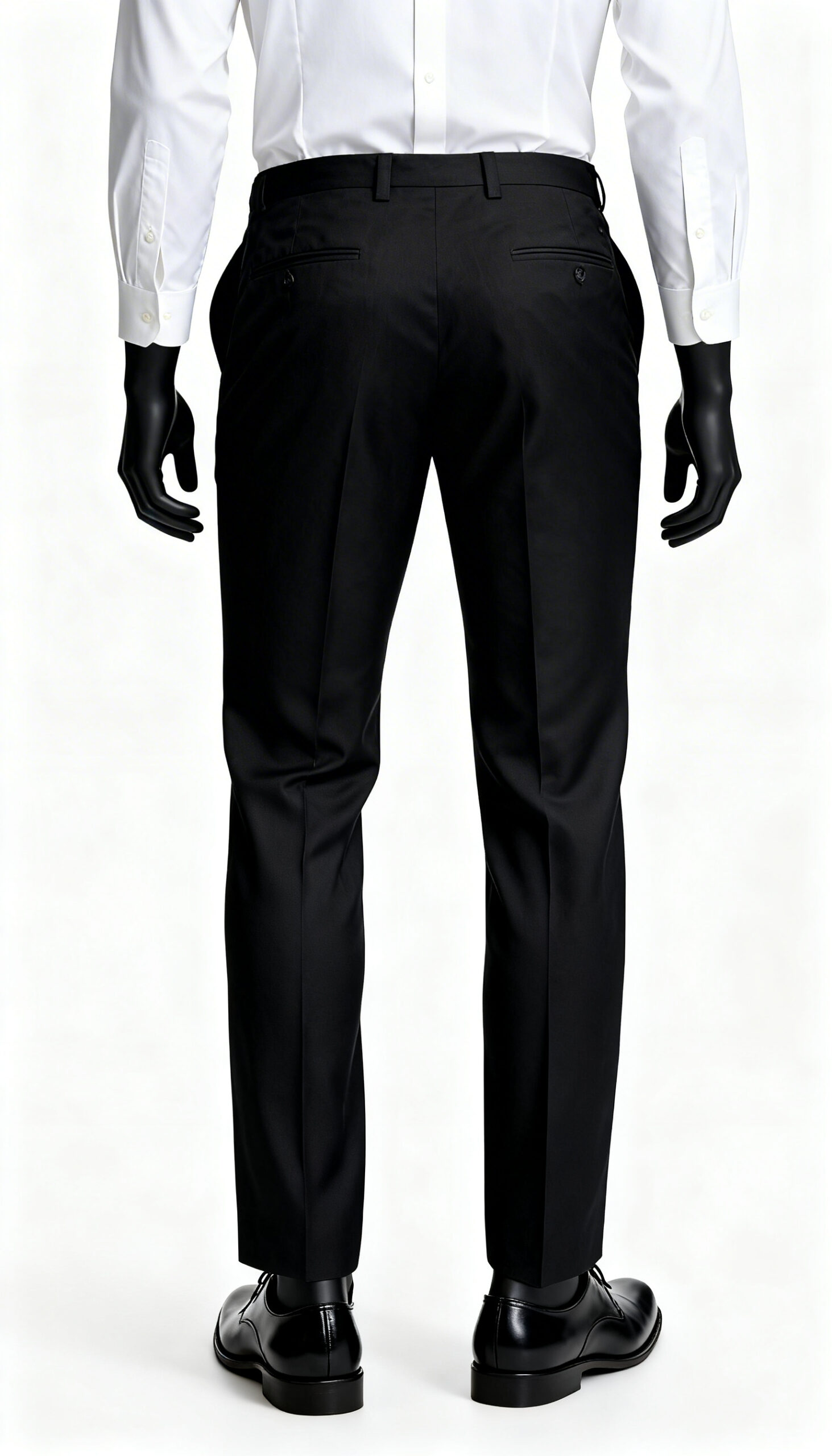 Men’s Jet Black Office Trousers - Image 2