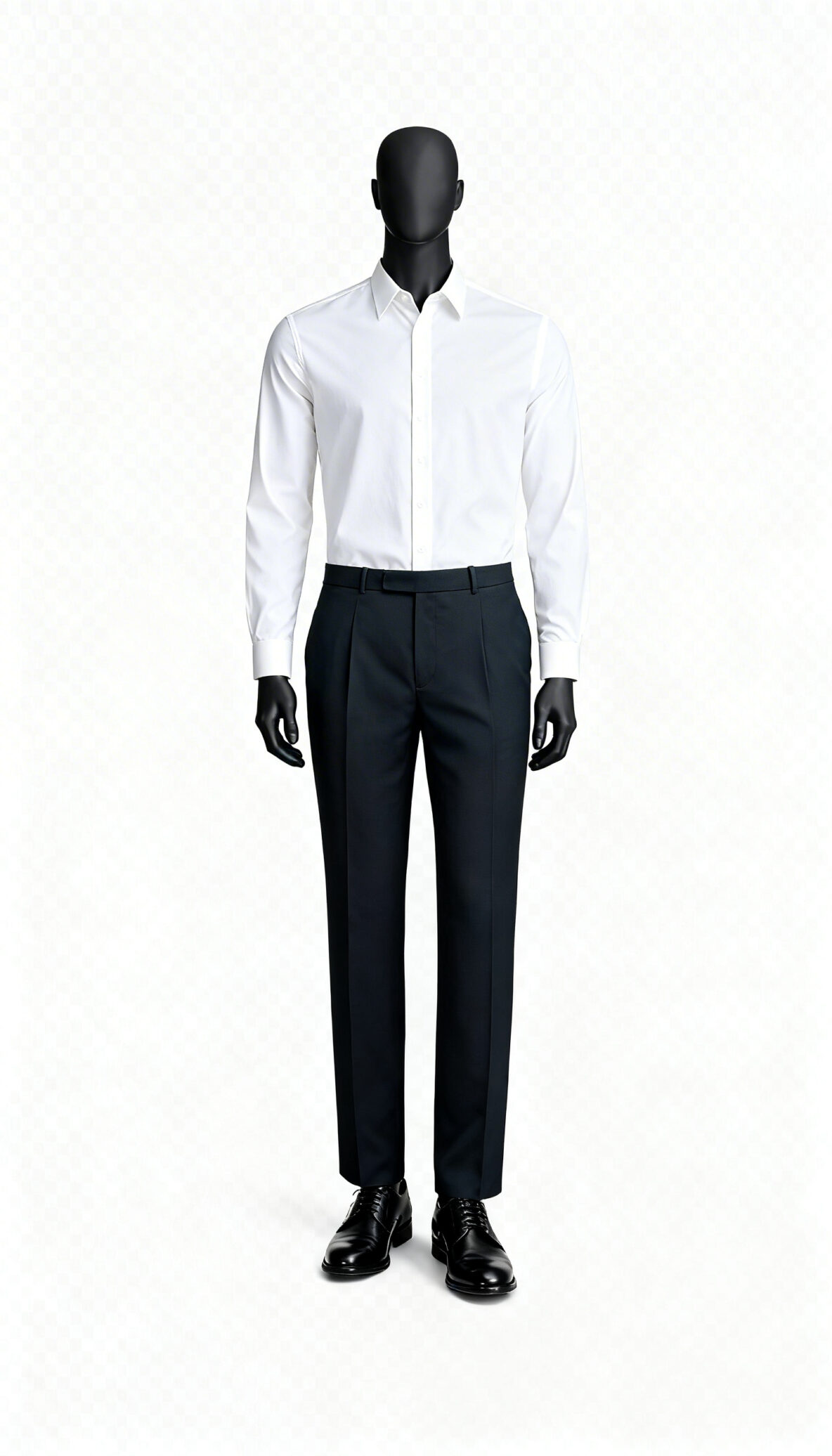 Dark Blue Solid Regular Fit Formal Trouser