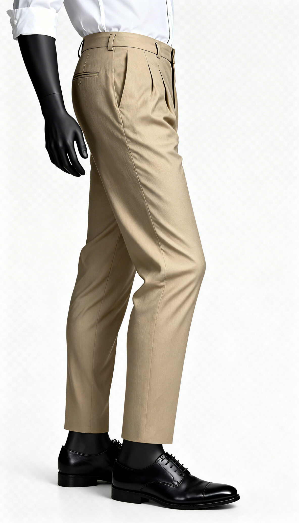 Khaki Formal Straight Trousers