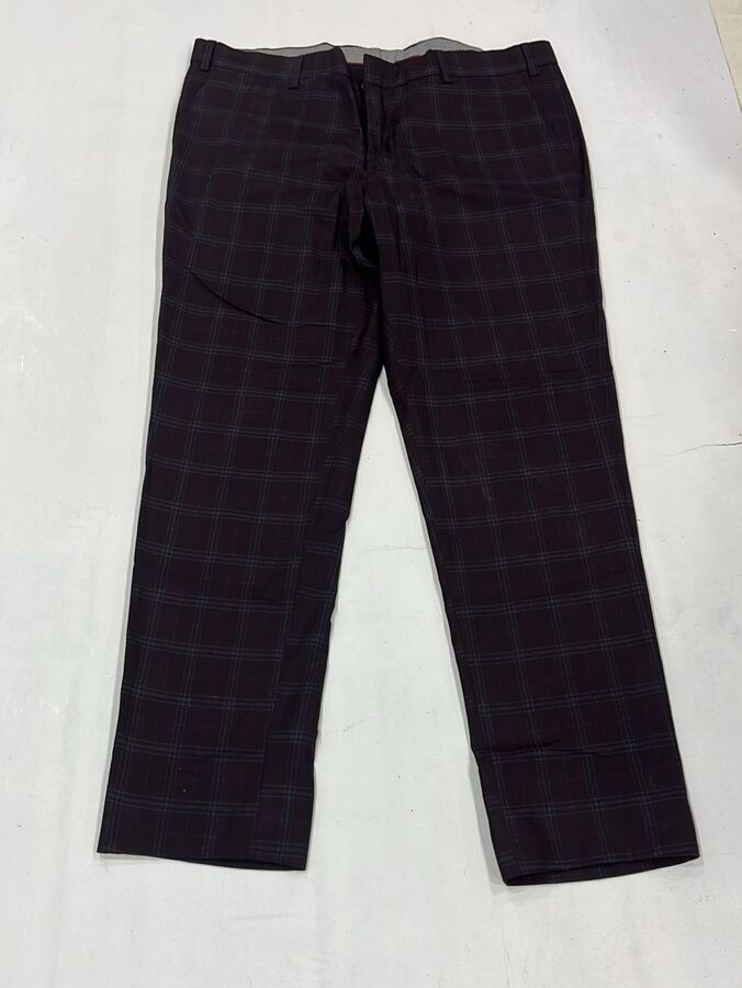 Men’s Wine Check Formal Trousers - Image 3