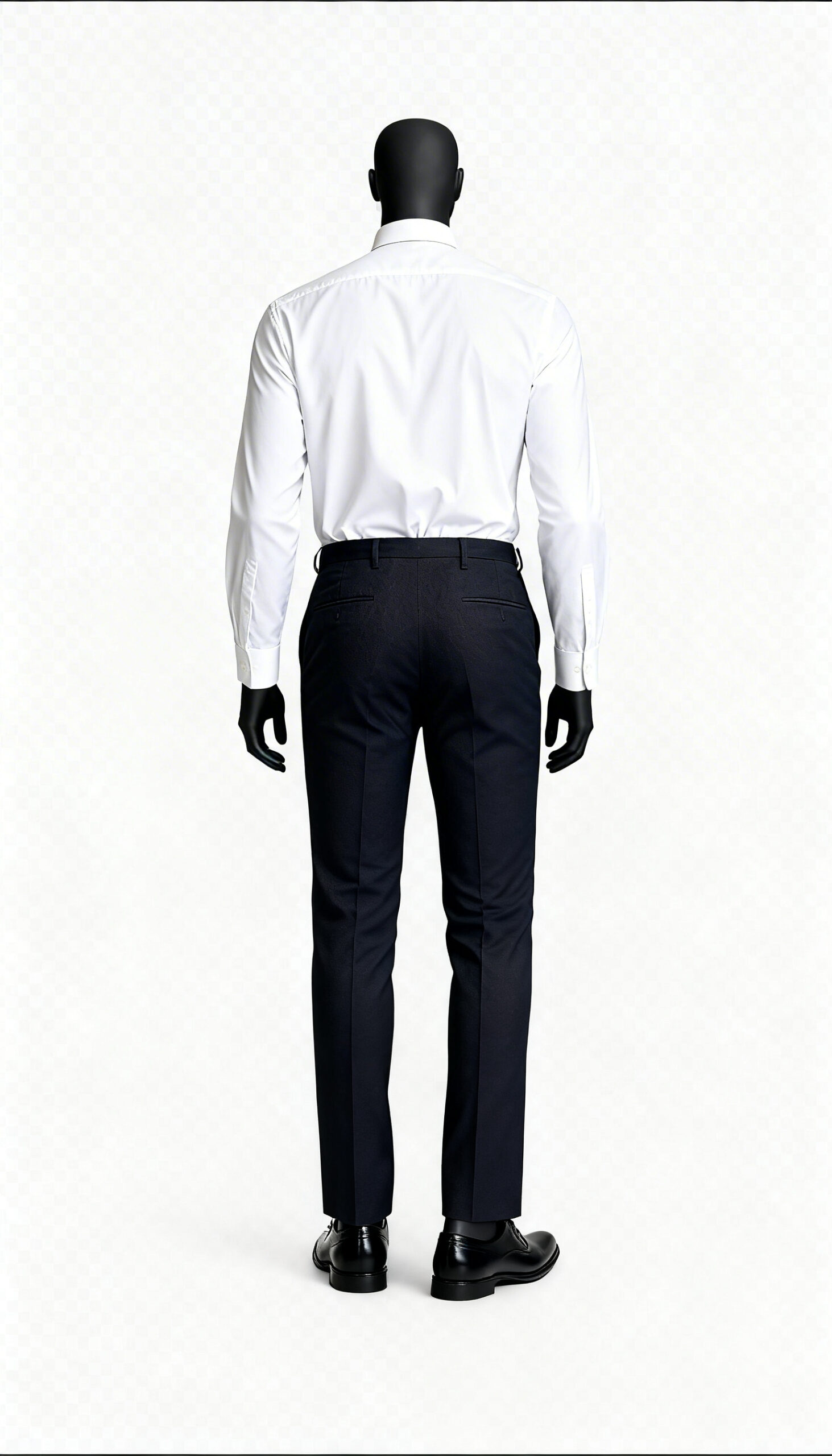 Men Deep Navy Formal Trousers - Image 2