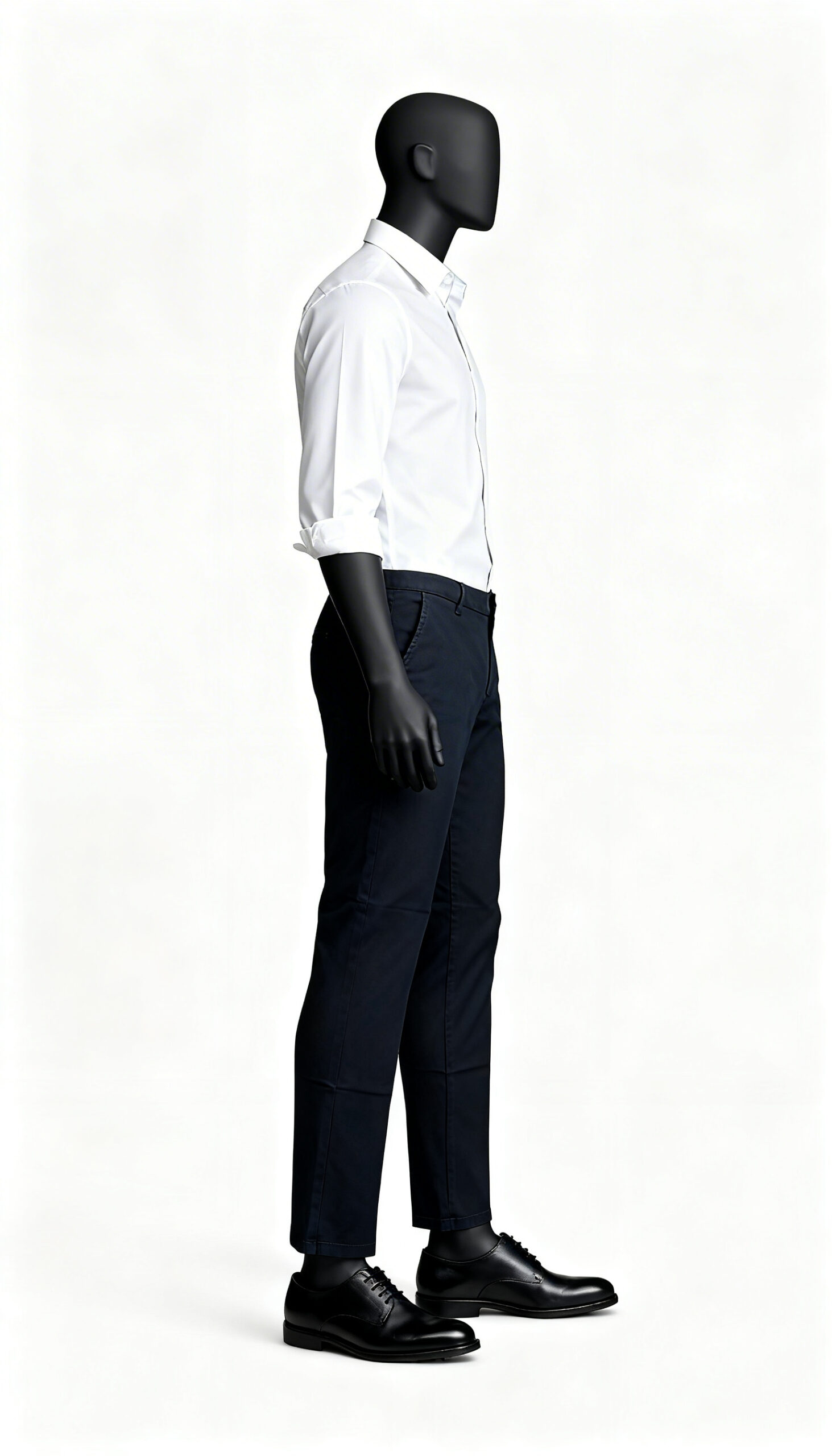 Men Deep Navy Formal Trousers - Image 3