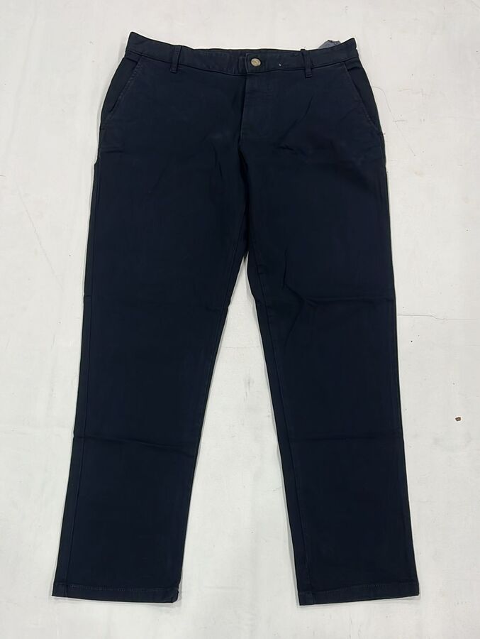 Men Deep Navy Formal Trousers - Image 4