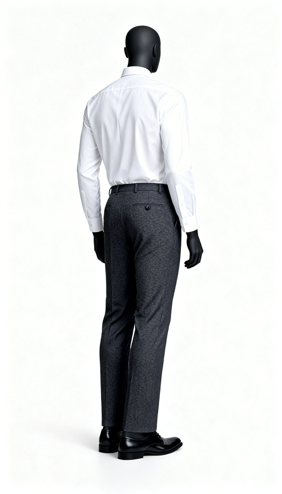 Dark Blue Textured Regular Fit Formal Trouser