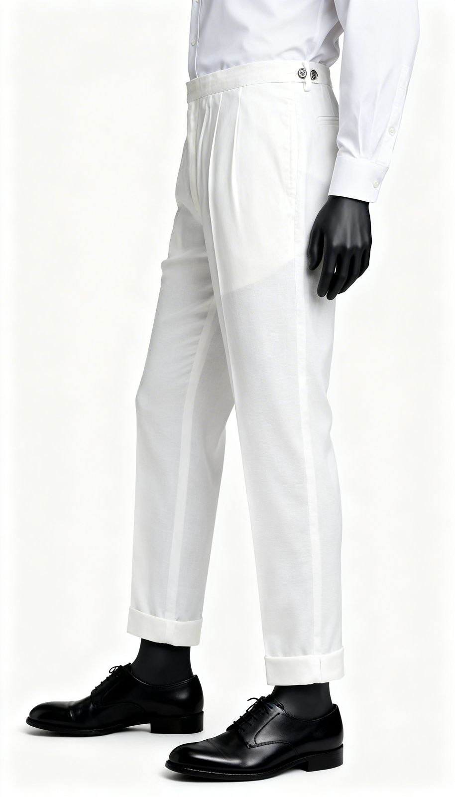 White Straight Fit Formal Trouser