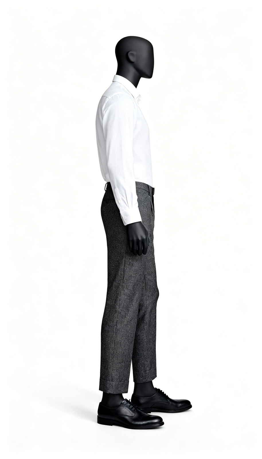 Men Grey Textured Formal Trouser - Image 3