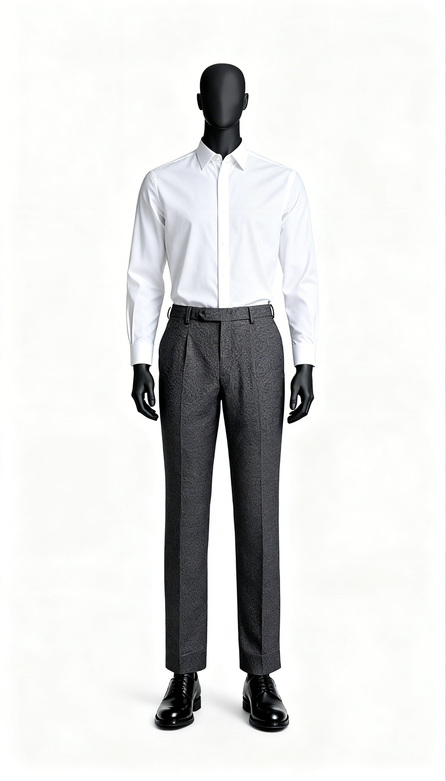 Men Grey Textured Formal Trouser