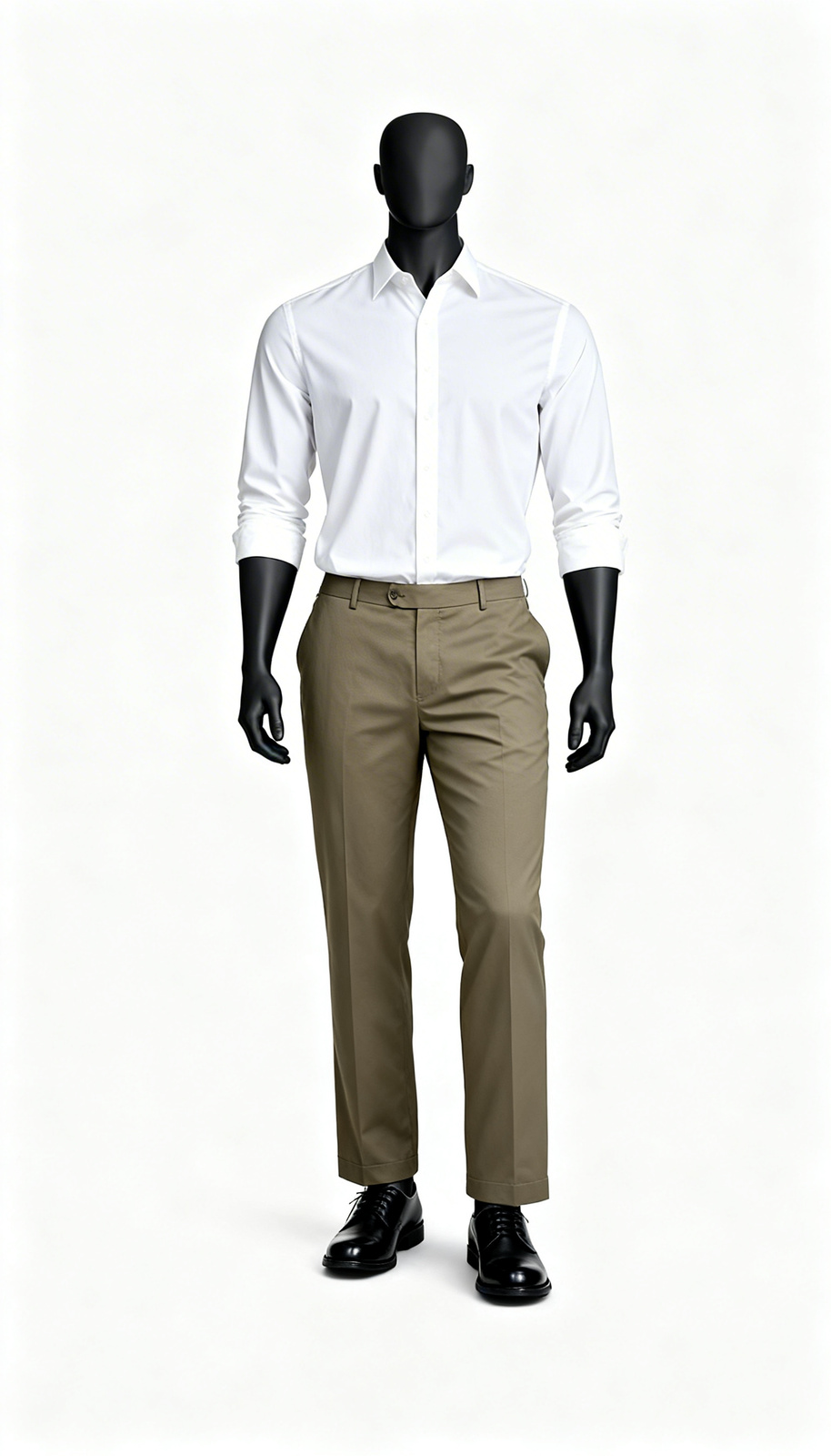 Men Khaki Formal Straight Trouser