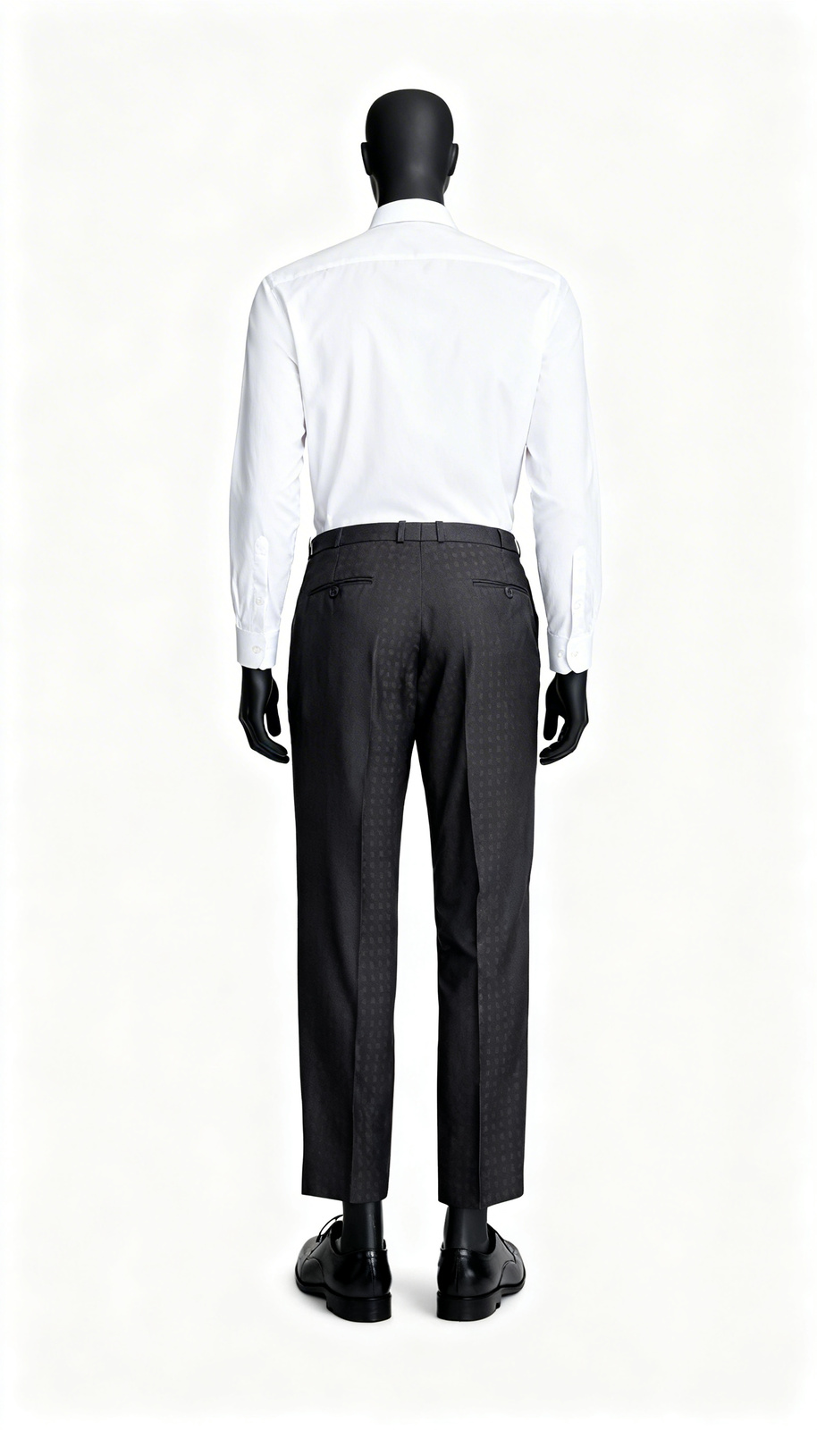 Men Charcoal Textured Formal Trouser - Image 3