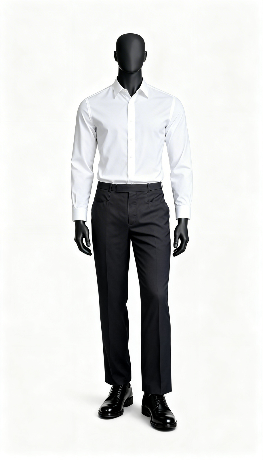 Men Black Formal Straight Trouser