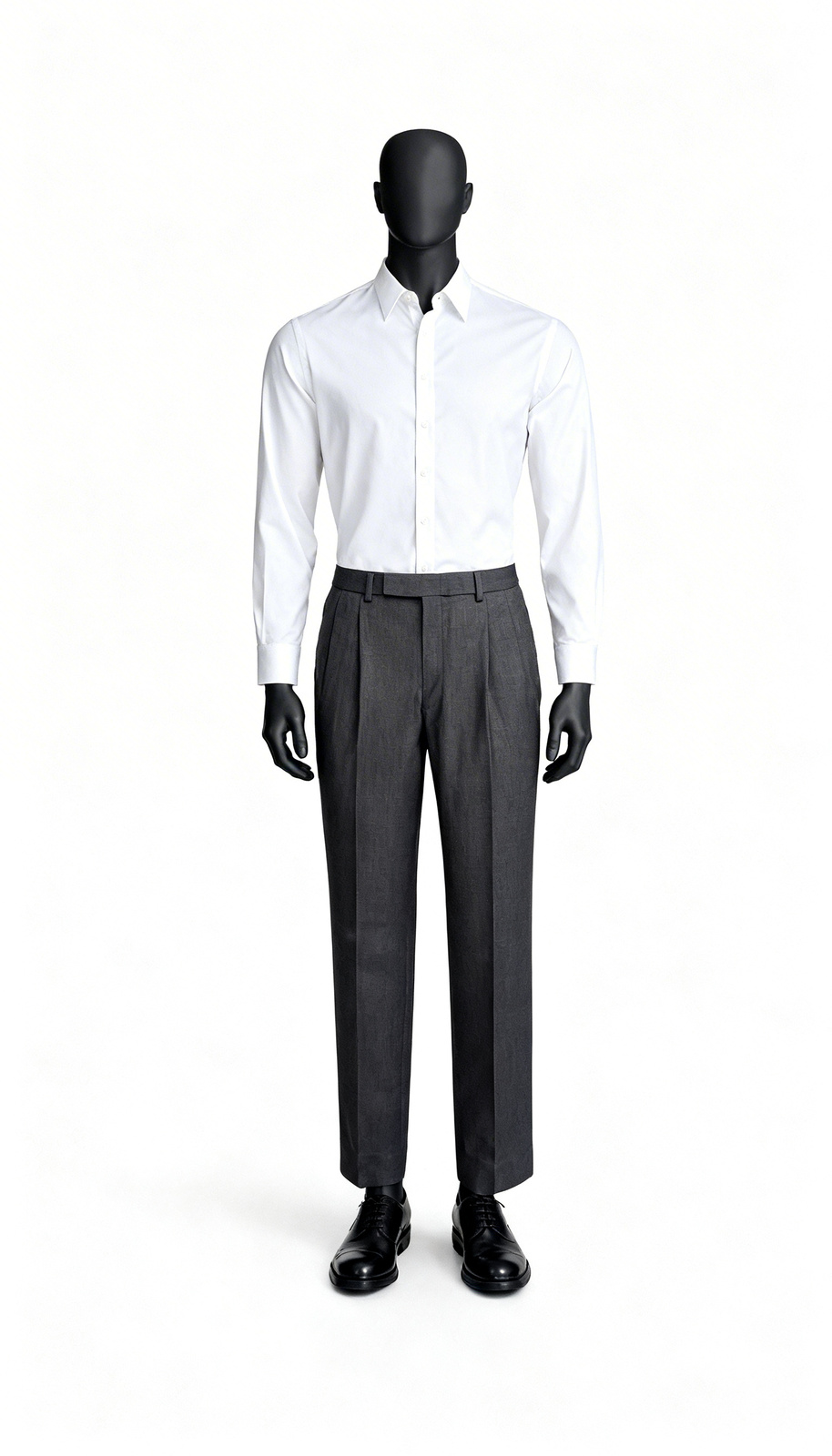 Men Charcoal Textured Formal Trouser
