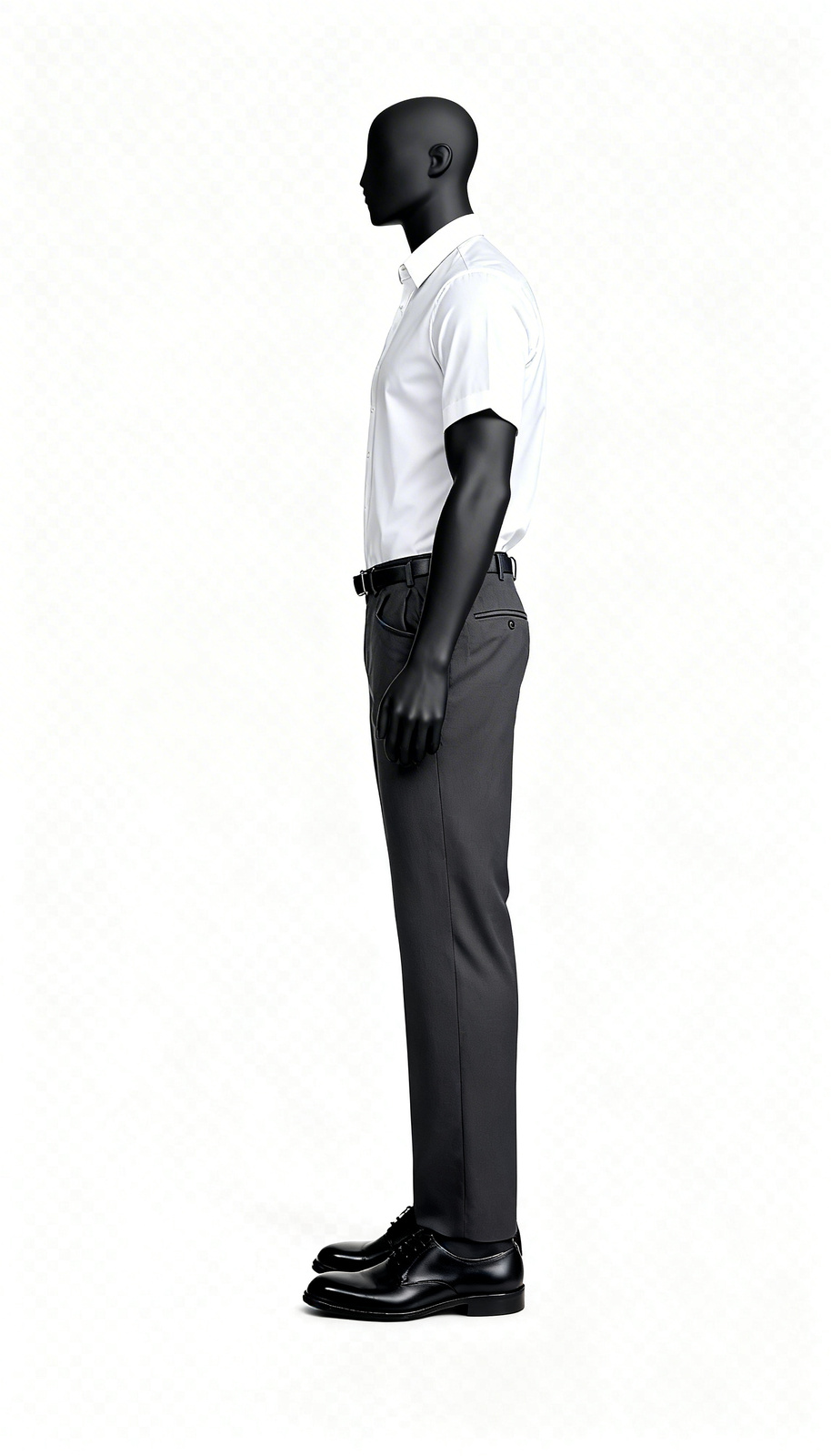 Men Dark Grey Formal Straight Trouser