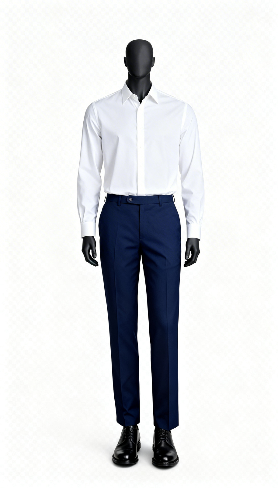 Men Navy Blue Formal Straight Trouser