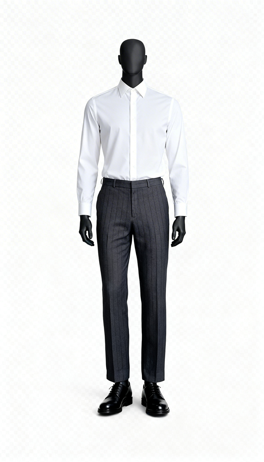 Men Navy Textured Formal Trouser