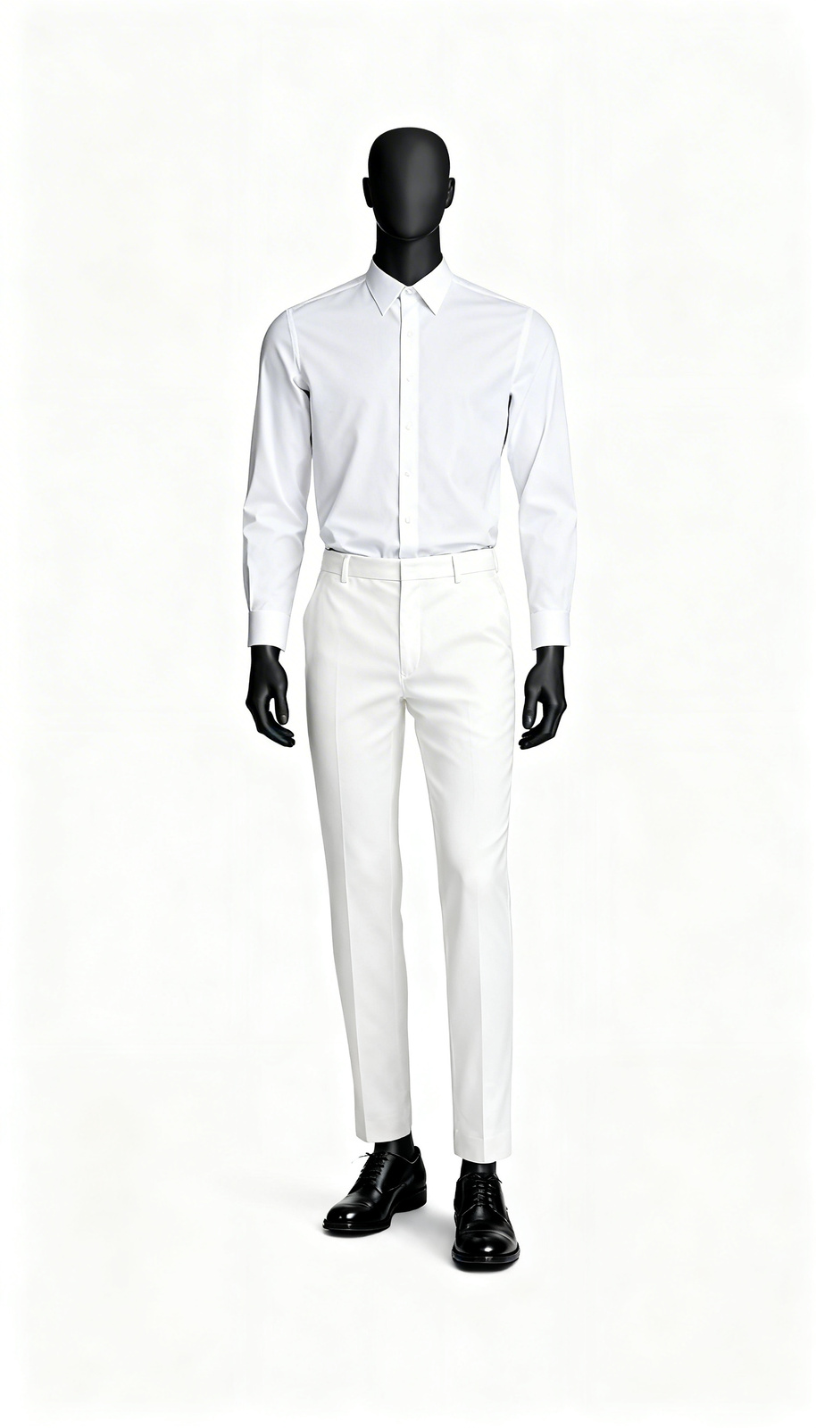 Men White Formal Straight Trouser