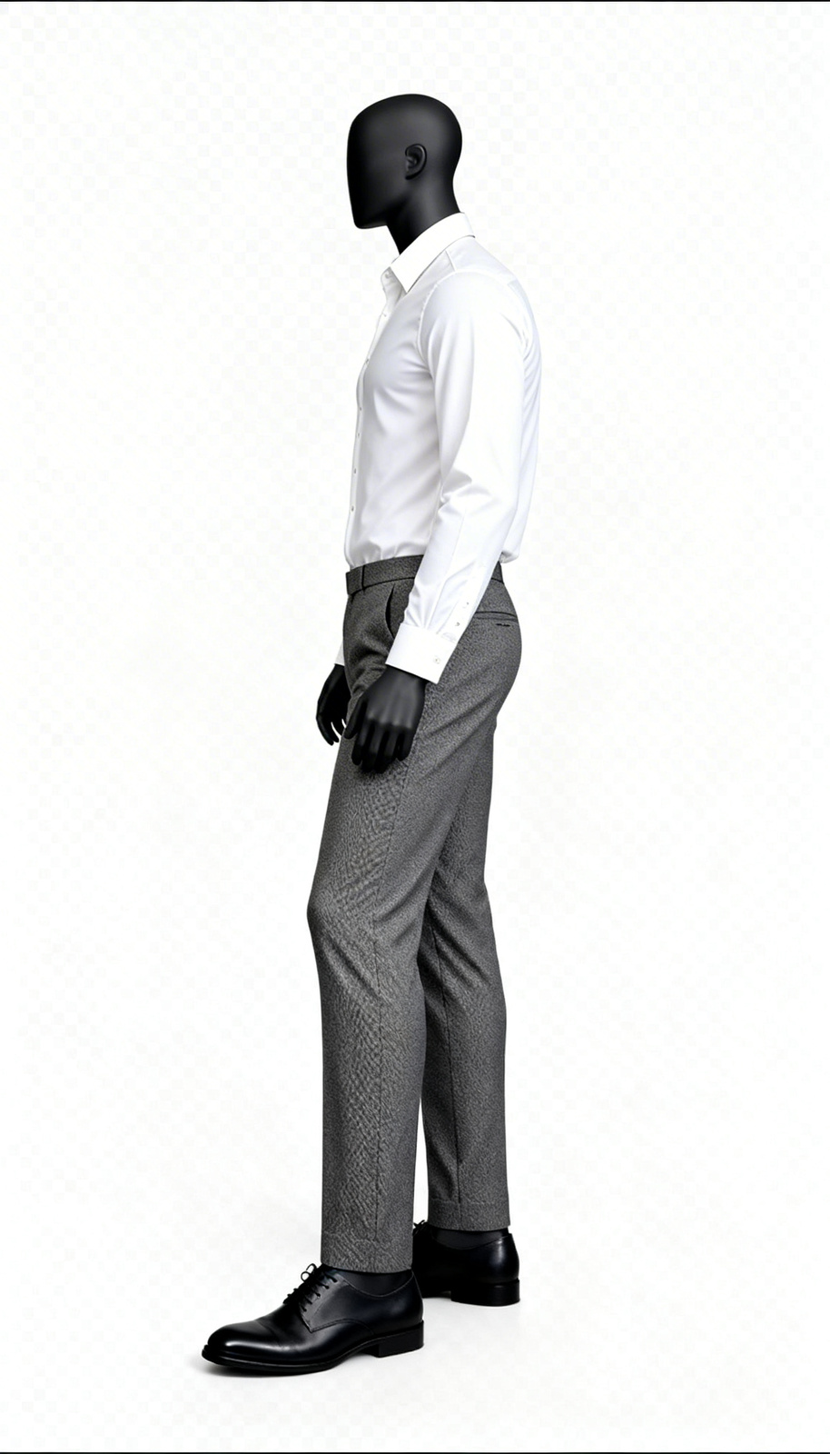 Men Charcoal Textured Formal Trouser