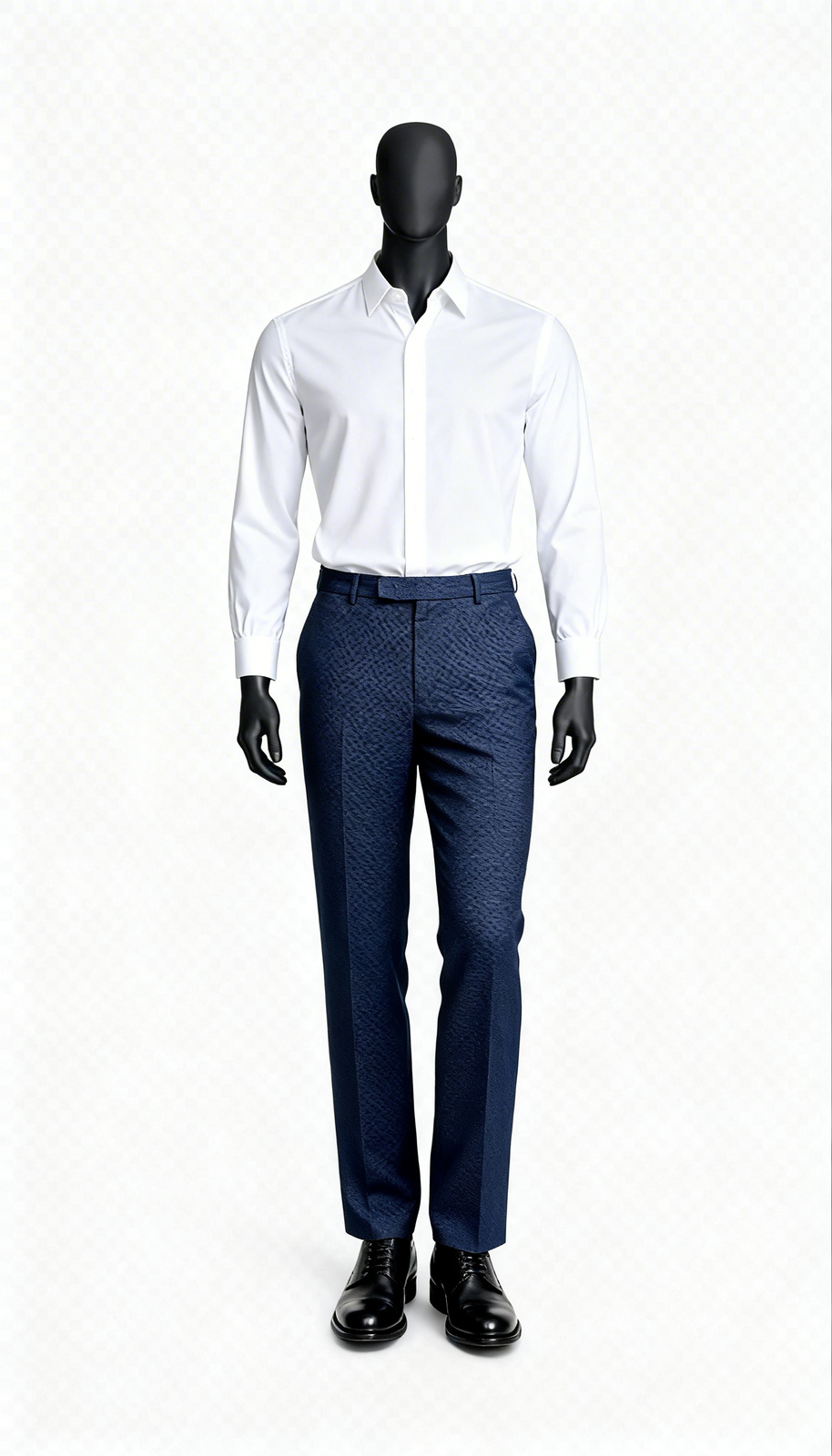 Men Dark Blue Formal Straight Trouser