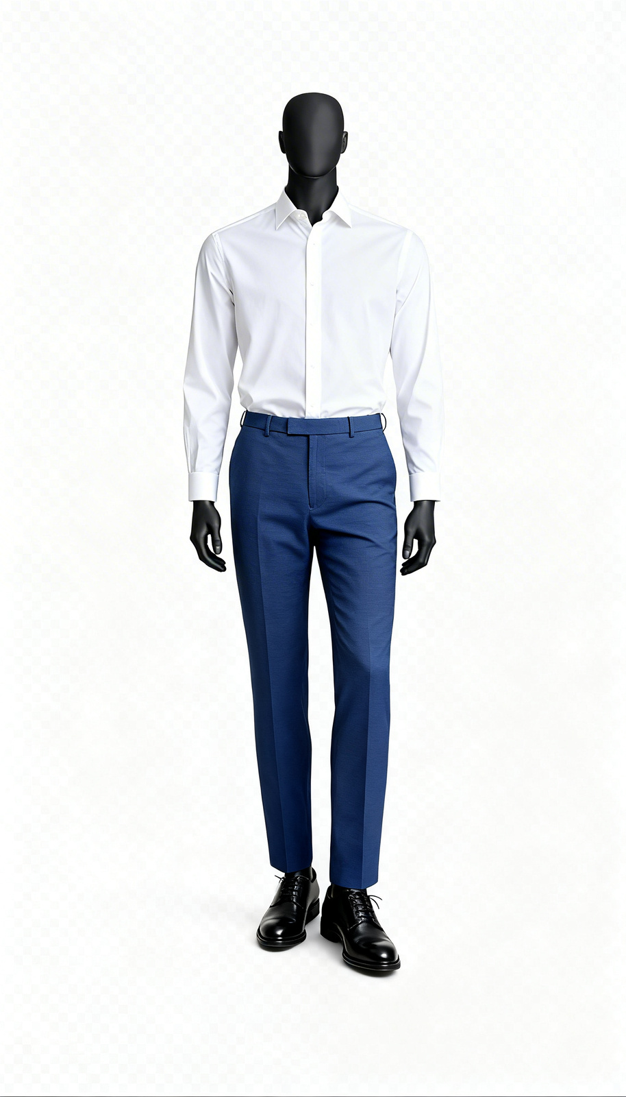 Men Blue Formal Straight Trouser