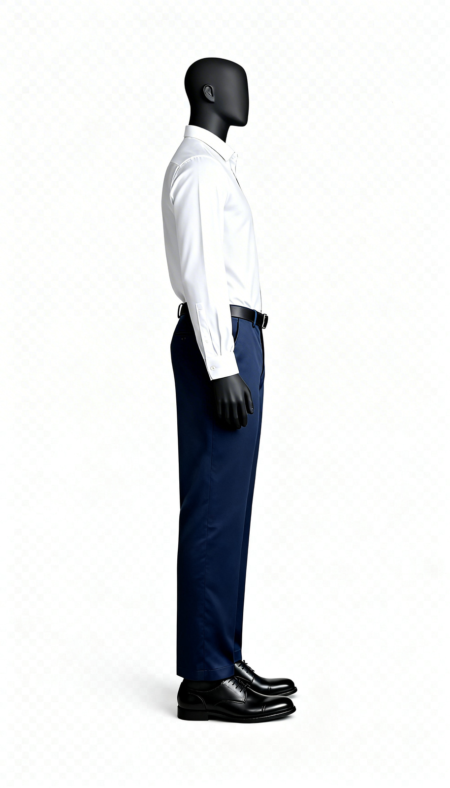 Men’s Solid Navy Trousers - Image 3