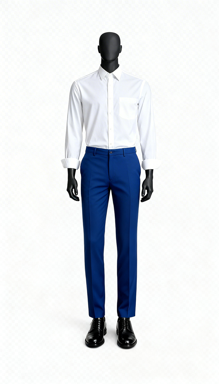 Men’s Solid Blue Formal Trousers
