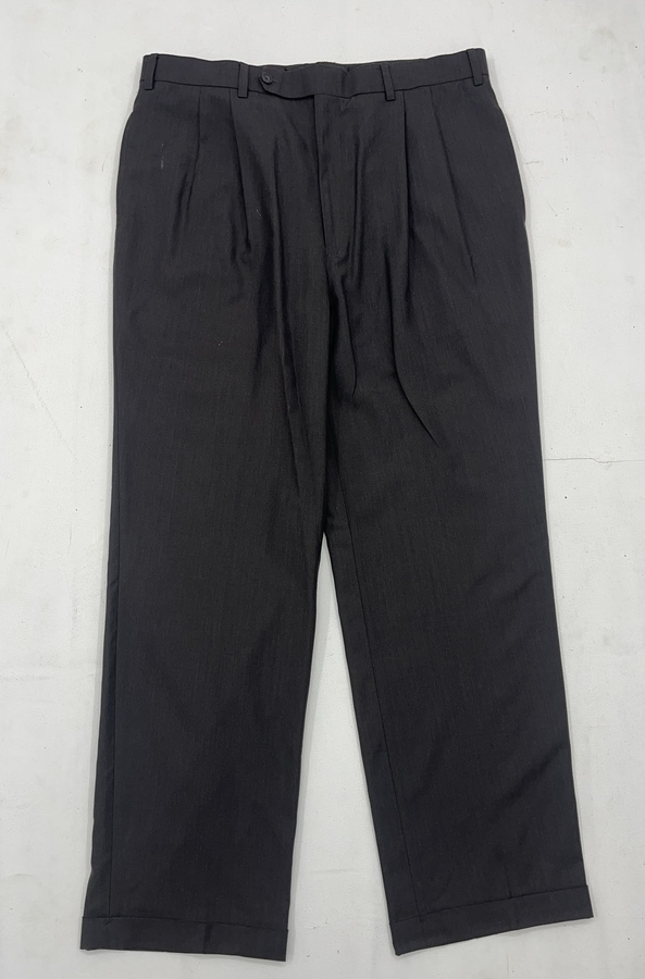 Charcoal Pleated Casual Trouser - Image 3