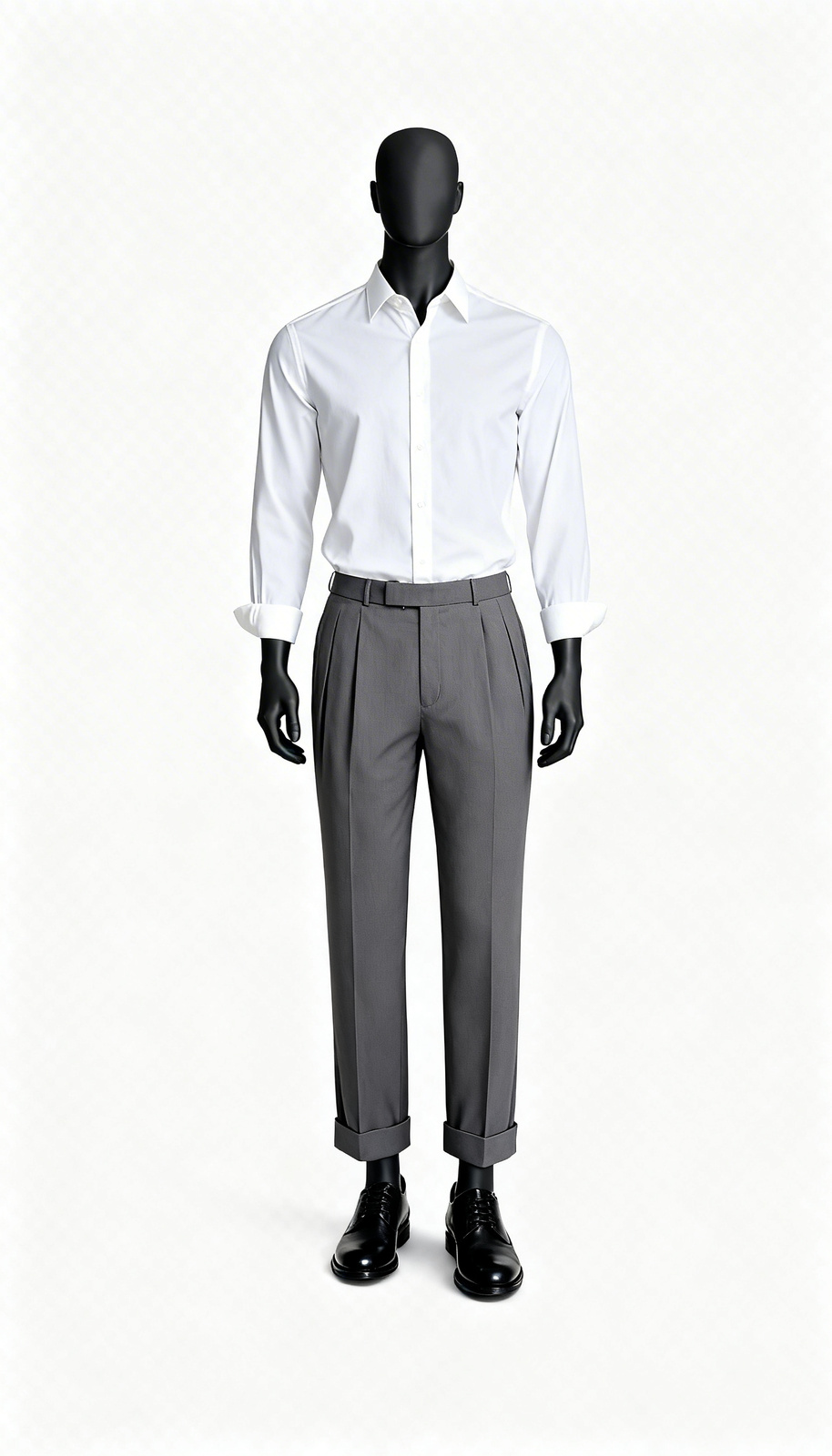 Men Dark Grey Formal Straight Trouser