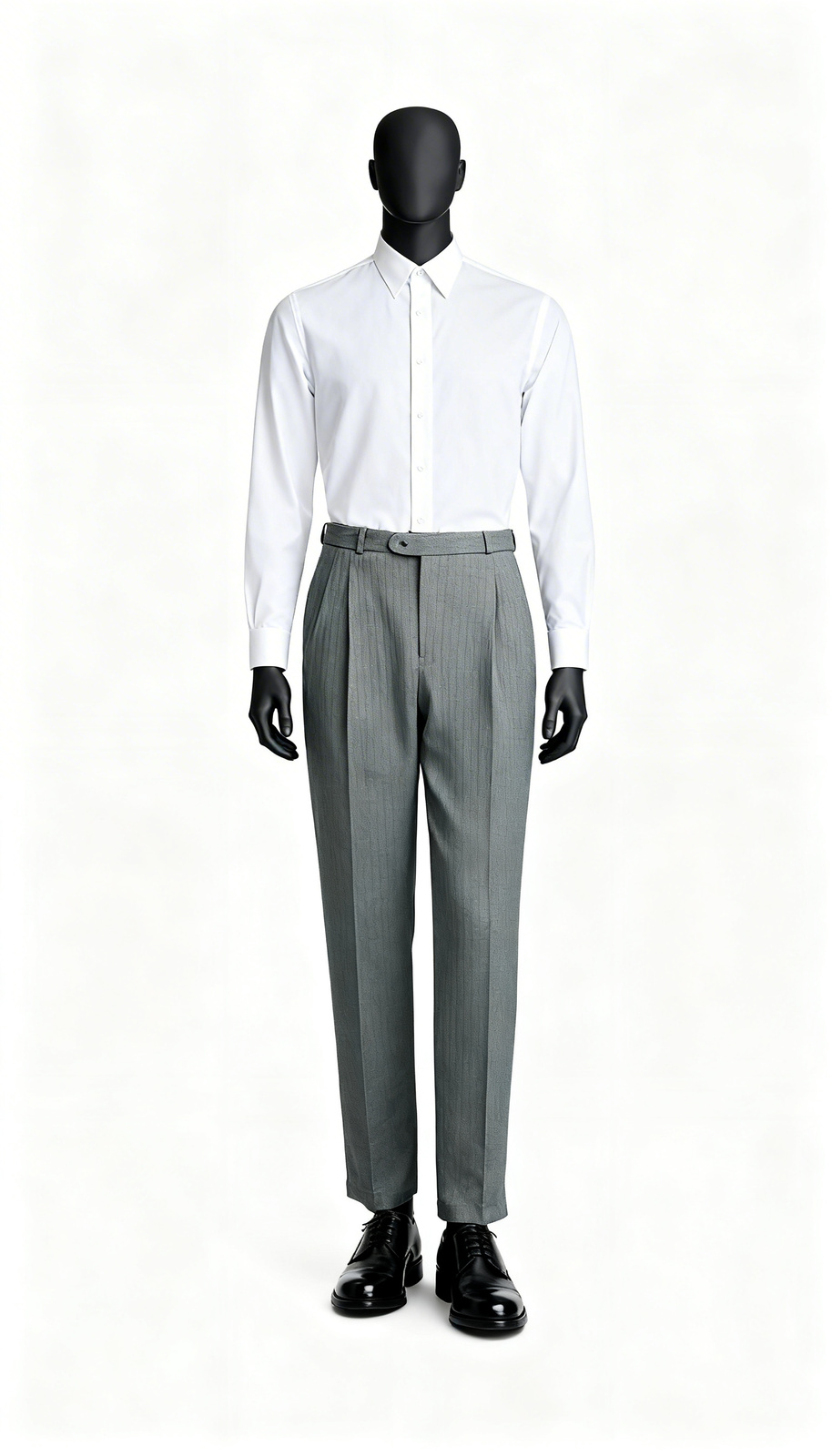Men Sage Green Textured Formal Trouser