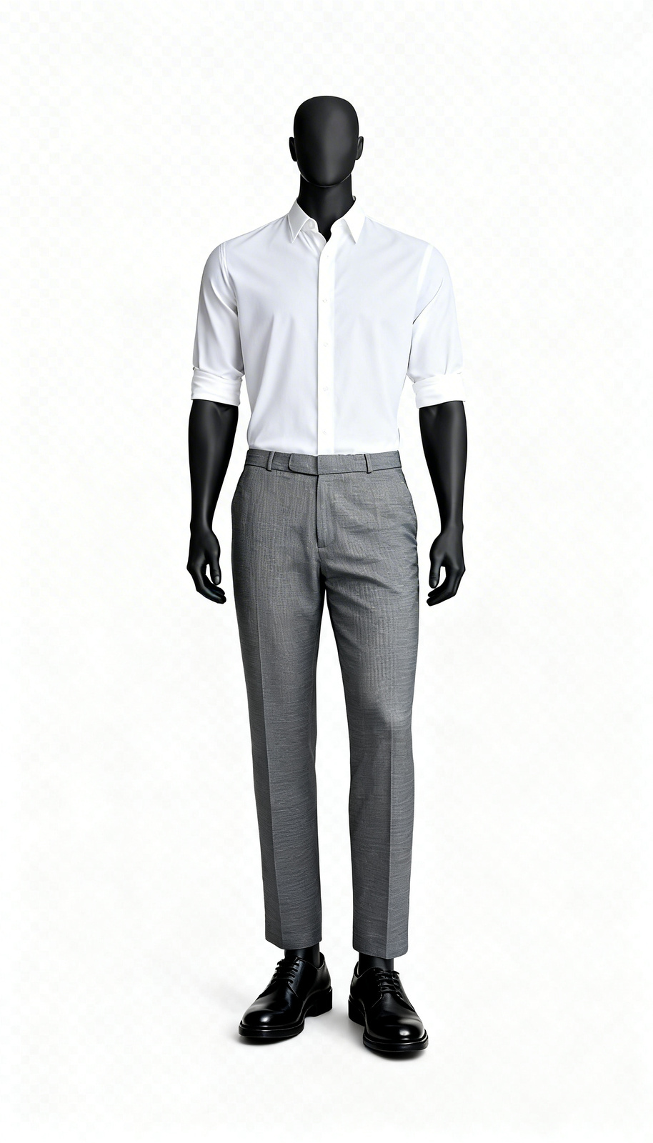 Men Grey Formal Straight Trouser