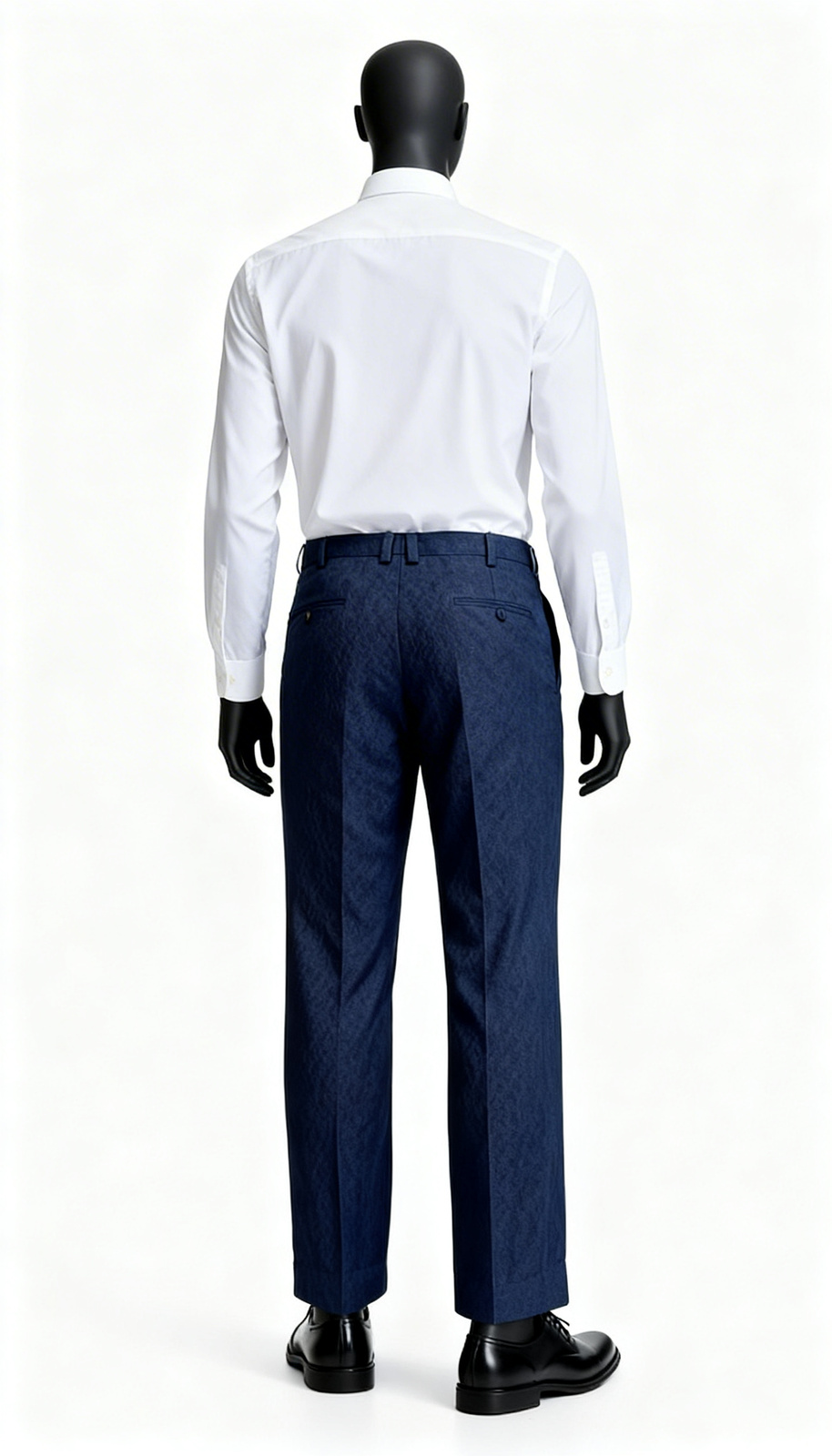 Men Navy Blue Formal Trouser