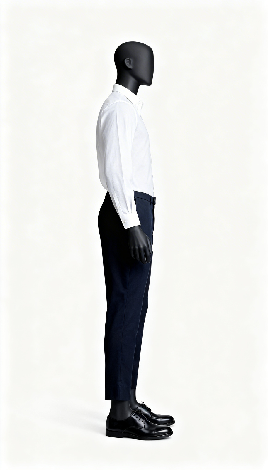 Men Navy Blue Straight Trouser - Image 3