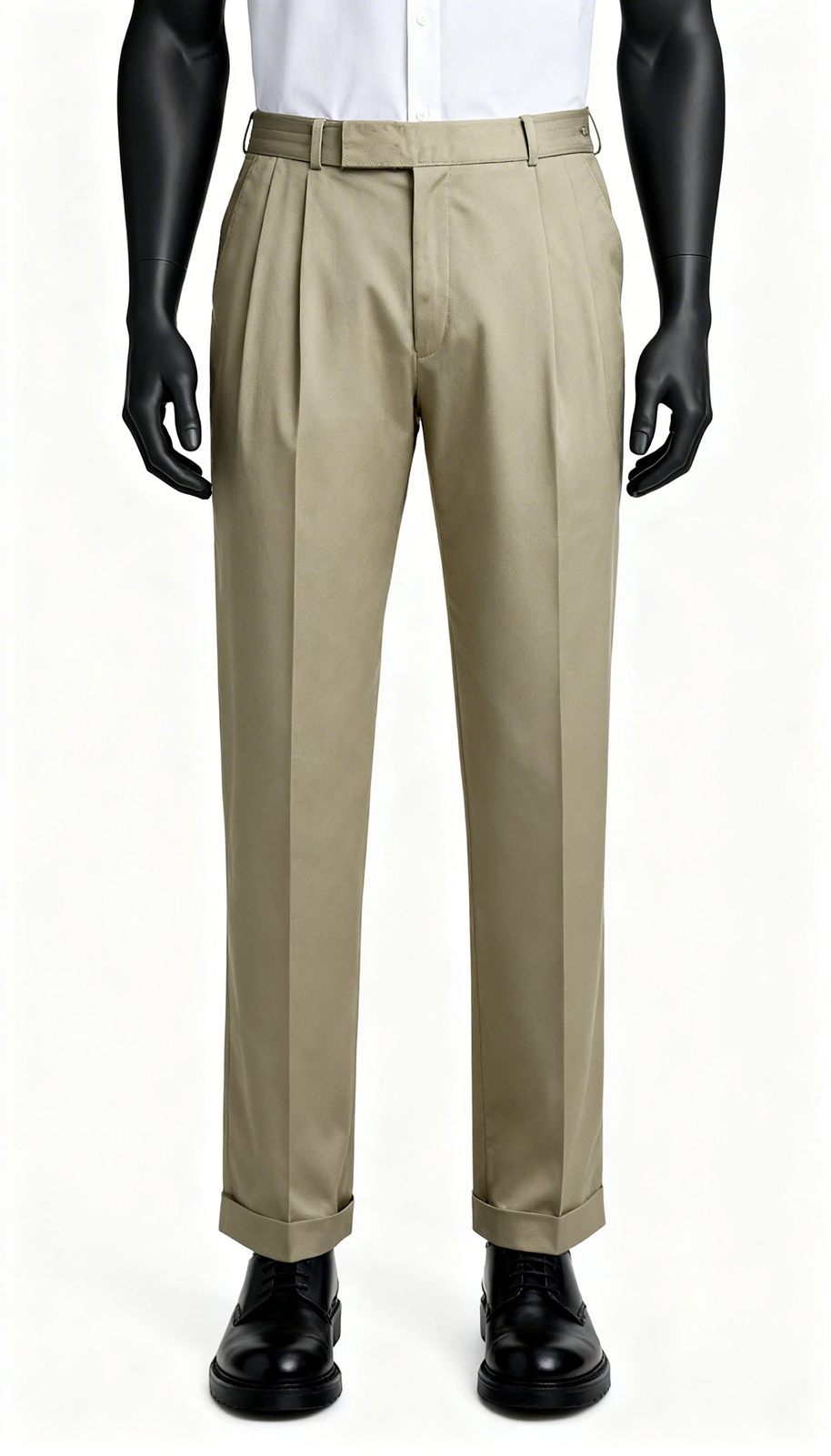 Men Khaki Straight Formal Trouser
