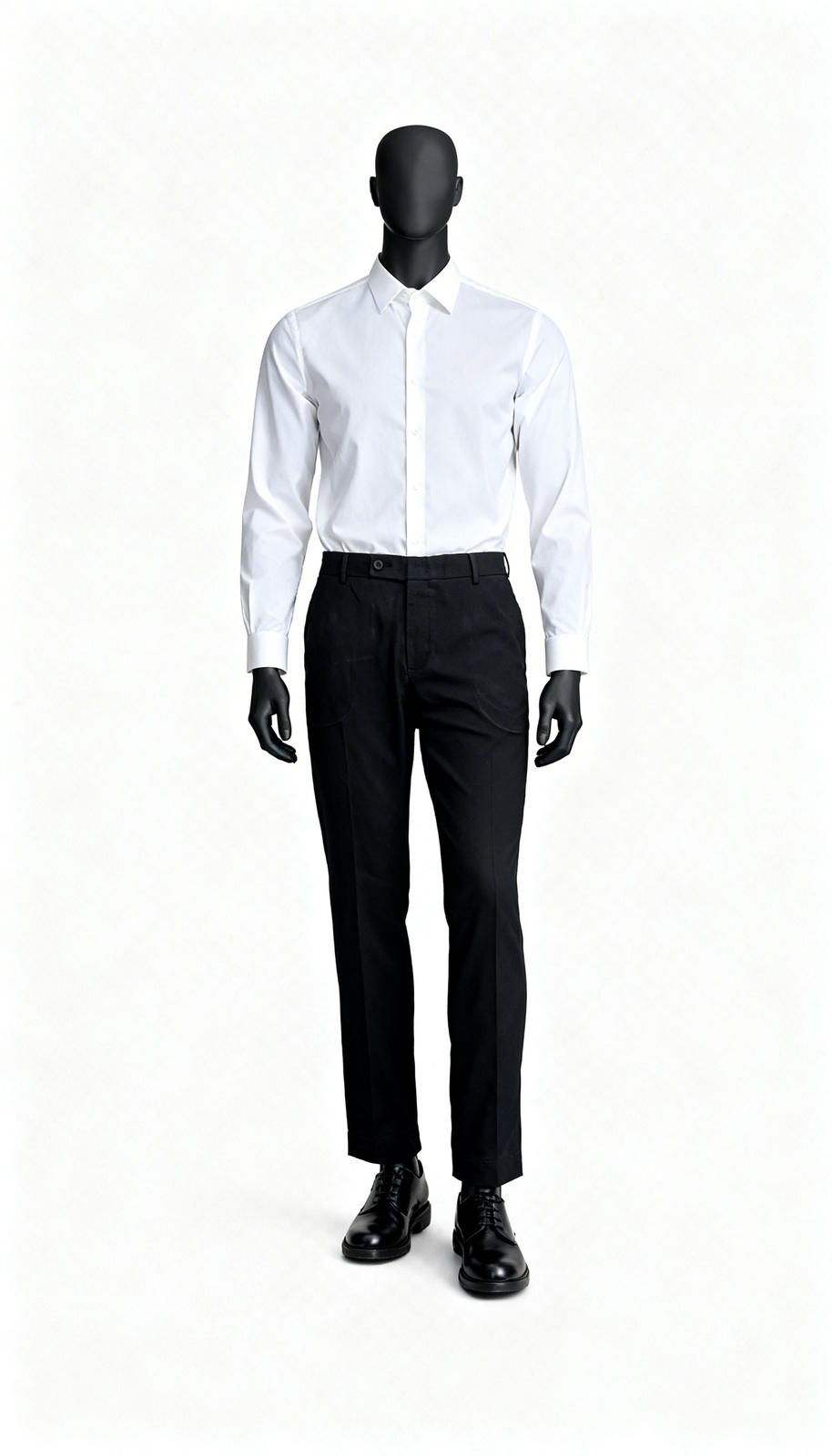 Men Black Straight Formal Trouser